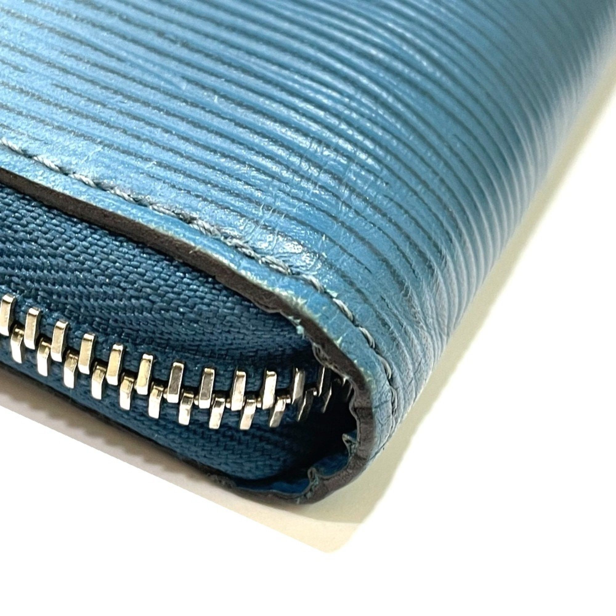 Louis Vuitton Louis Vuitton M60966 Epi Zip Around Long Wallet Blue Celeste Size ONE SIZE - 4 Thumbnail