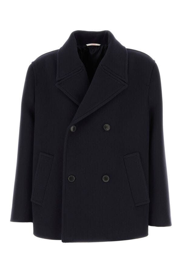 Valentino Midnight Blue Wool Coat Size US L / EU 52-54 / 3 - 3 Thumbnail