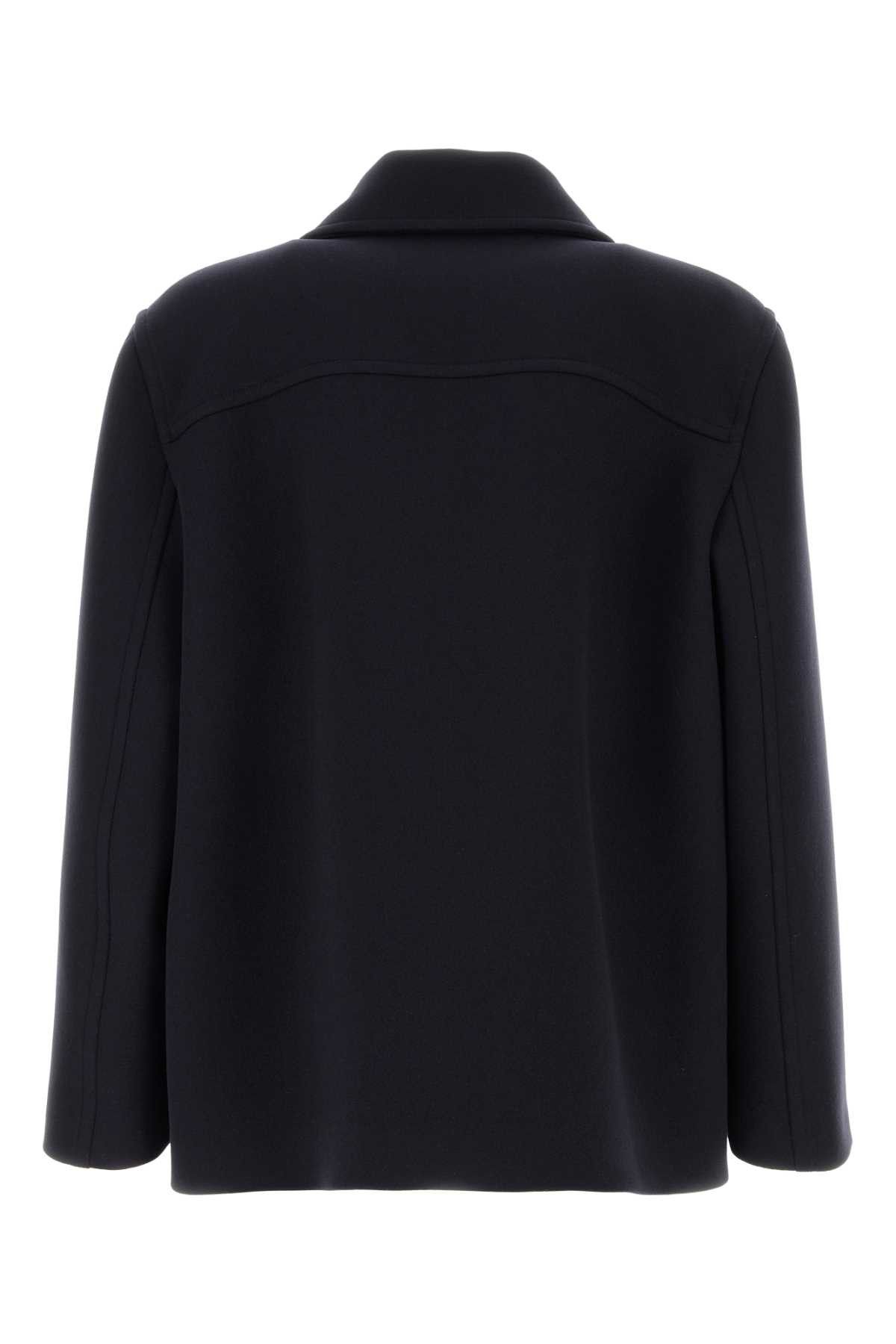 Valentino Midnight Blue Wool Coat Size US L / EU 52-54 / 3 - 2 Thumbnail
