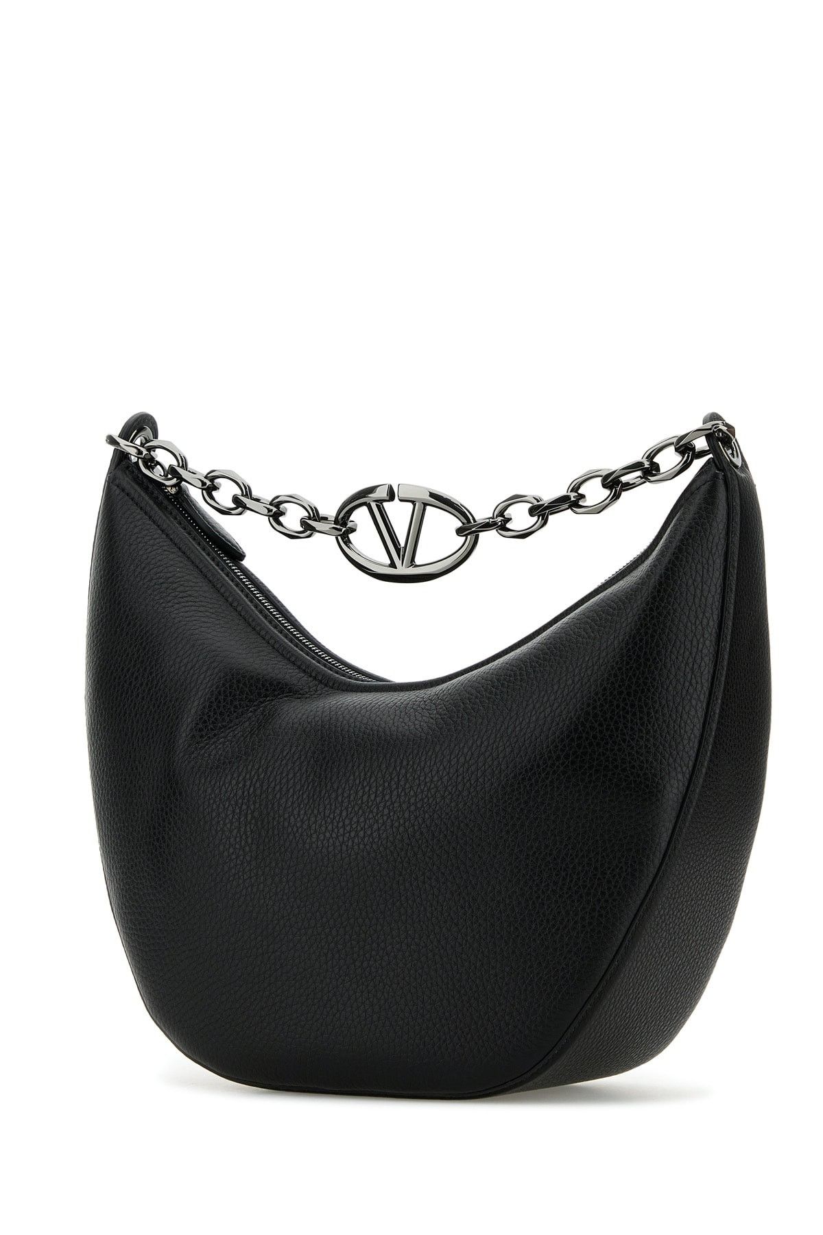Valentino Black Leather Hobo Vlogo Moon Shoulder Bag Size ONE SIZE - 2 Thumbnail