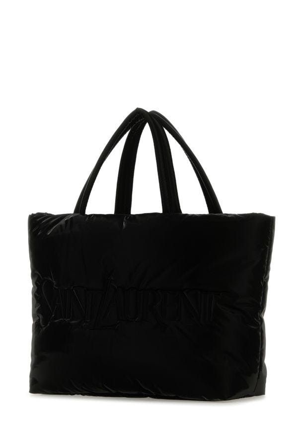 Saint Laurent Paris Black Nylon Saint Laurent Shopping Bag Size ONE SIZE - 4 Thumbnail