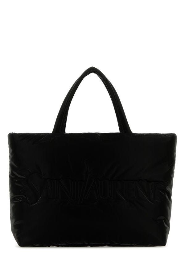 Saint Laurent Paris Black Nylon Saint Laurent Shopping Bag Size ONE SIZE - 3 Thumbnail