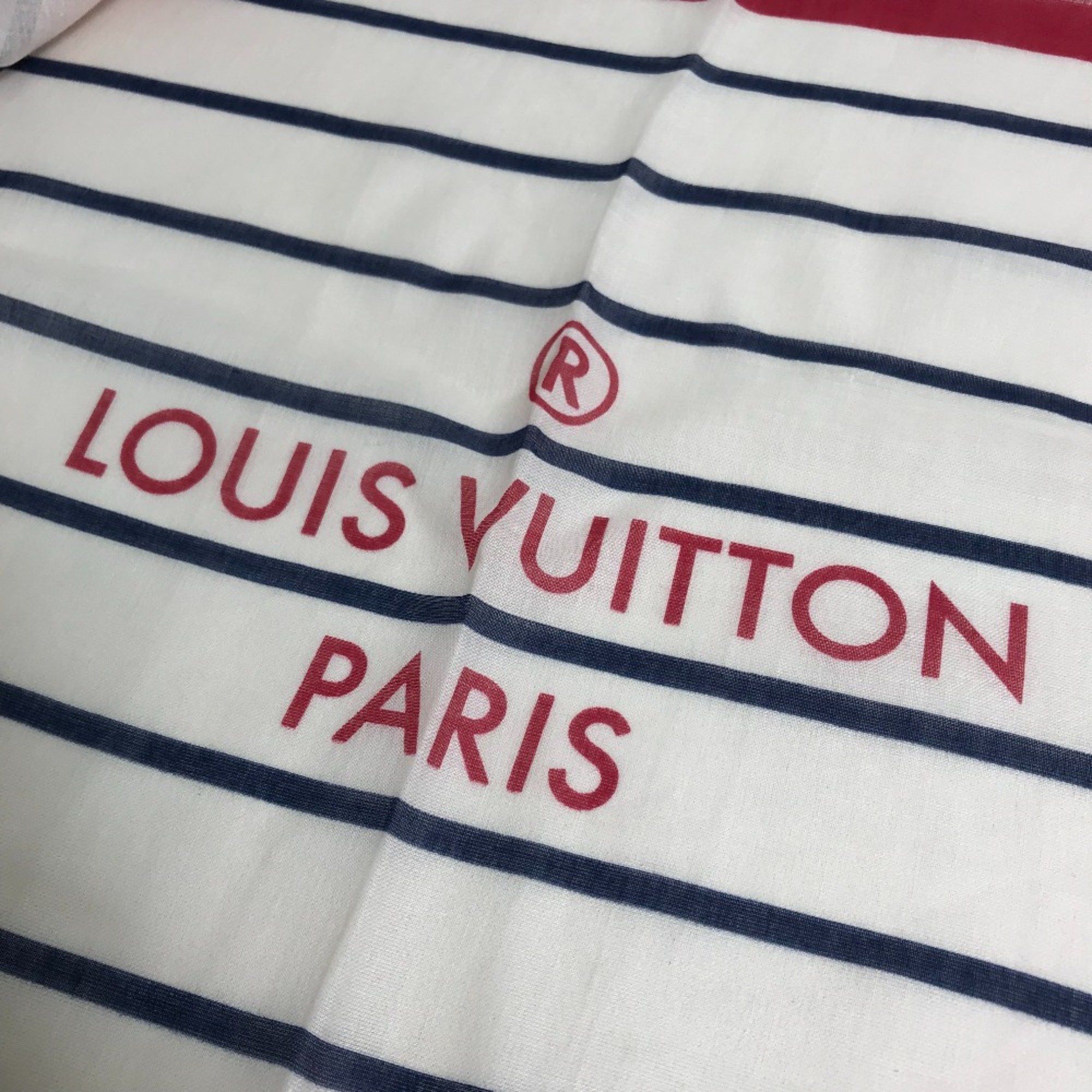 Louis Vuitton Louis Vuitton M76193 Width Stole/Shawl White x Red Size ONE SIZE - 6 Thumbnail