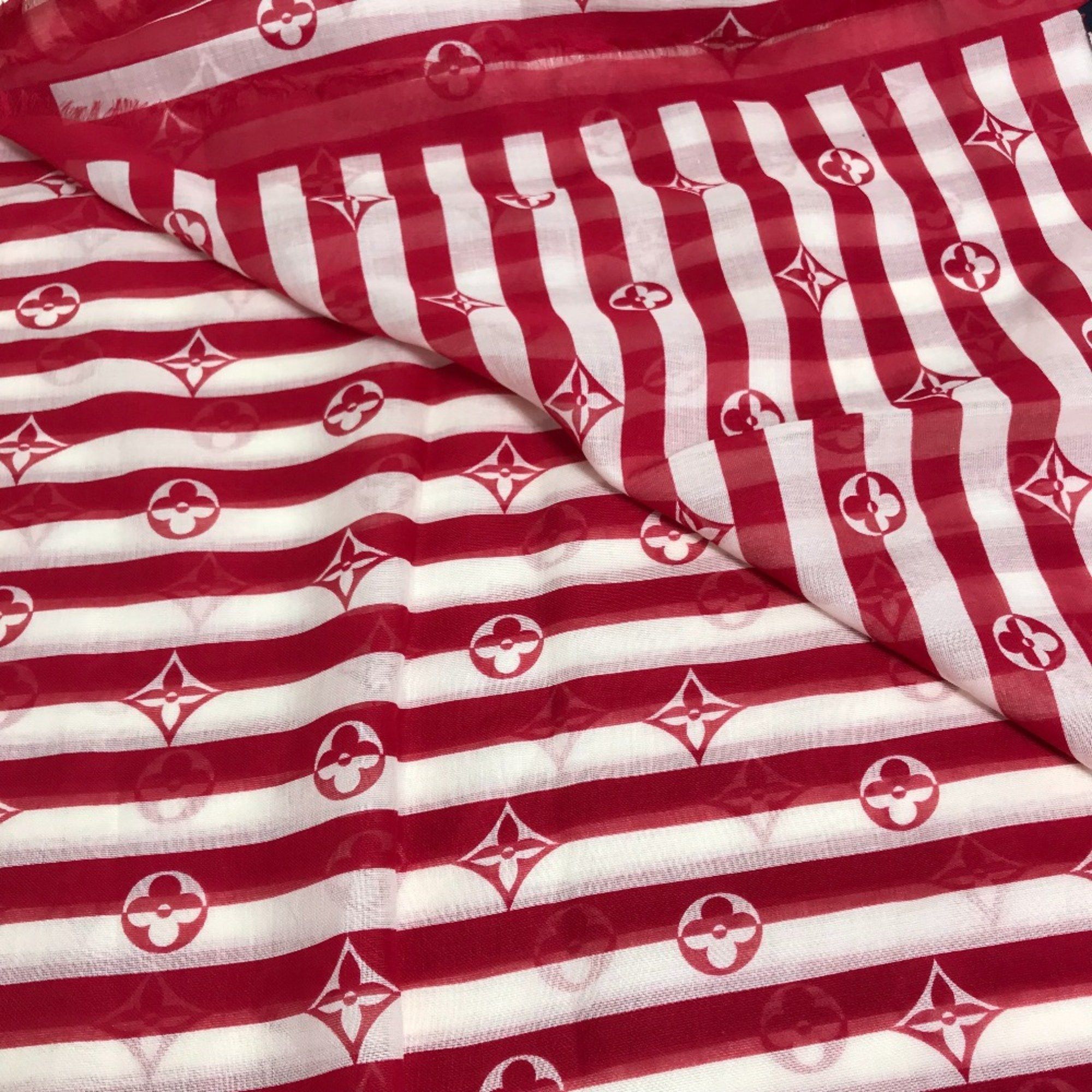 Louis Vuitton Louis Vuitton M76193 Width Stole/Shawl White x Red Size ONE SIZE - 3 Thumbnail