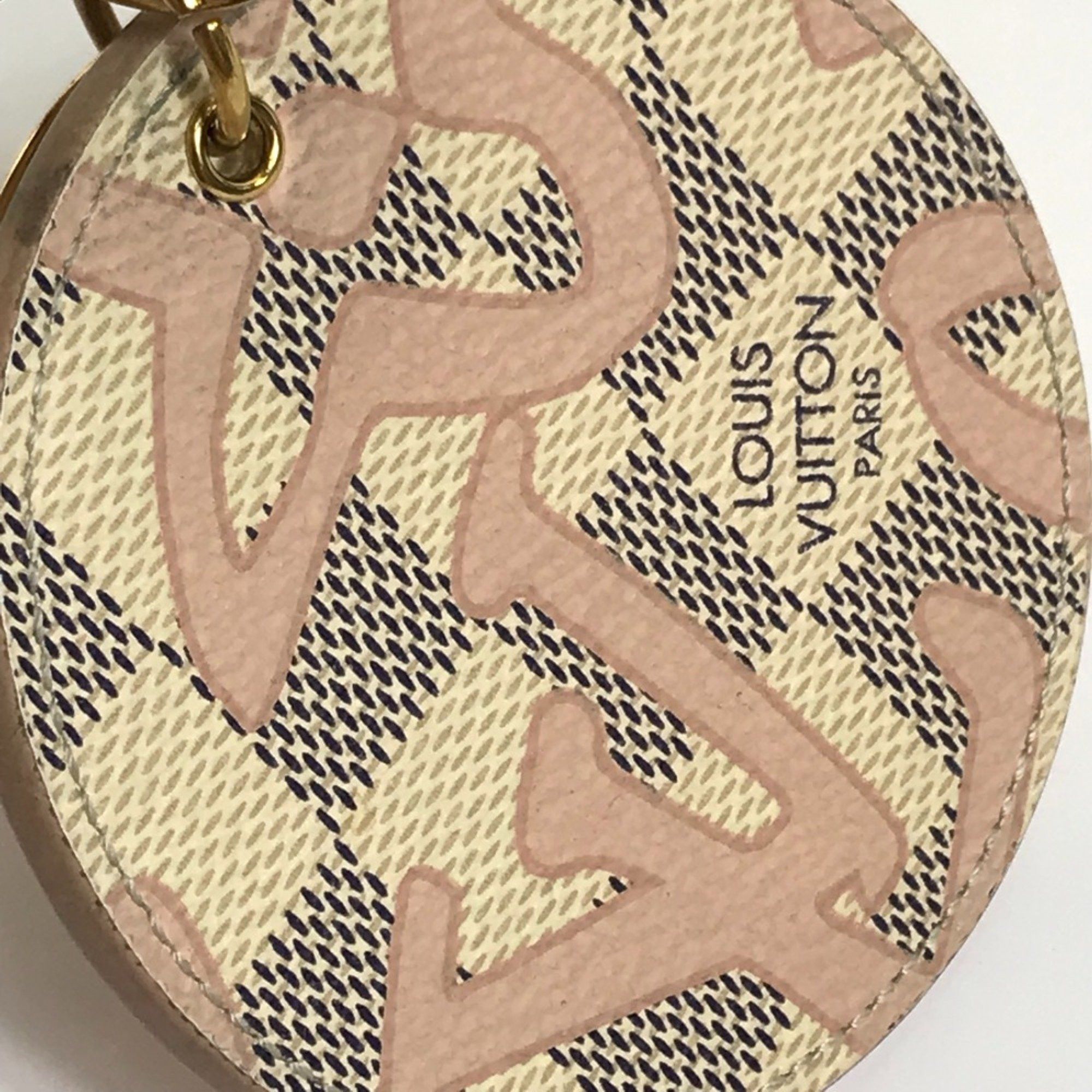 Louis Vuitton Louis Vuitton M61943 Damier Azur charm Key Holder White x Pink Size ONE SIZE - 11 Thumbnail