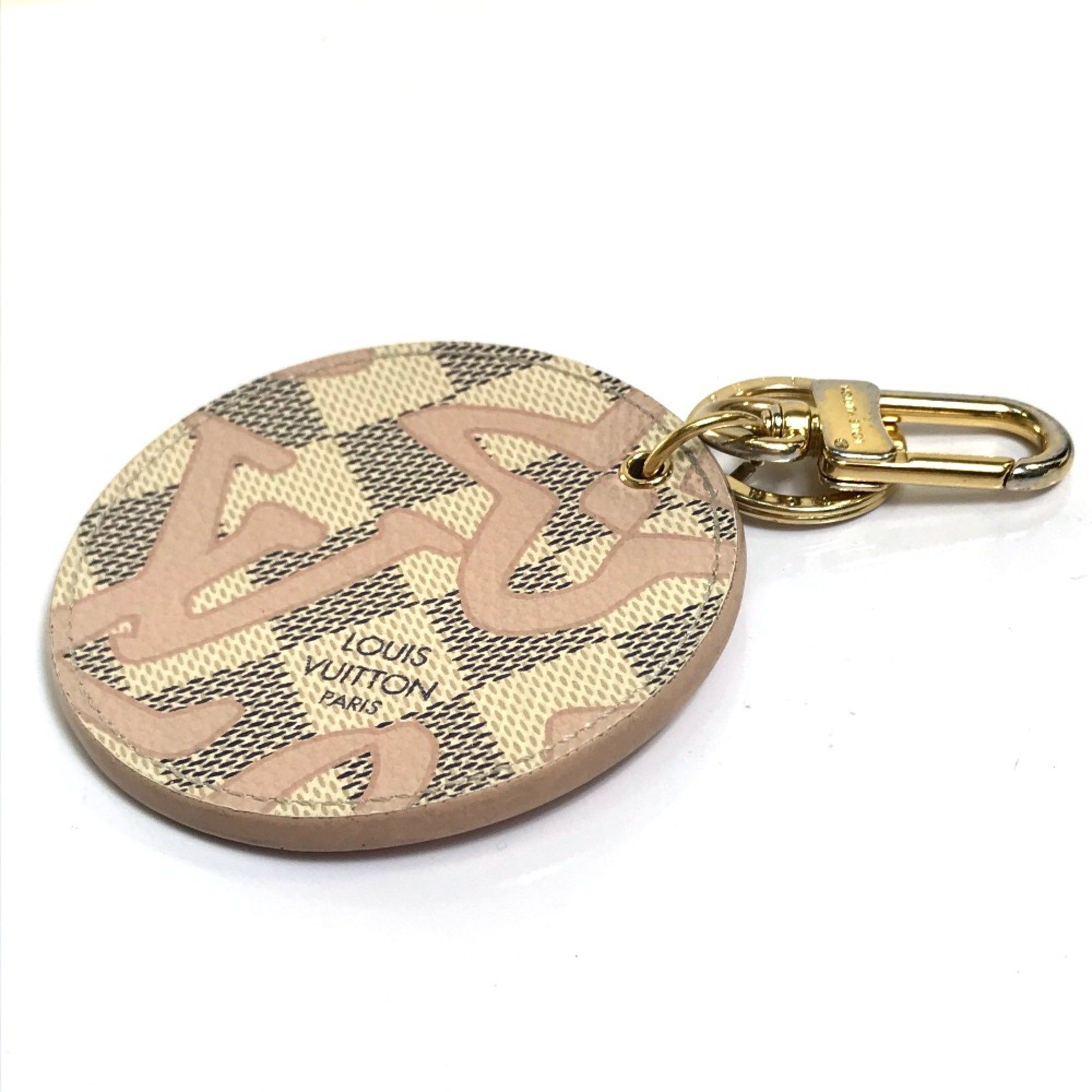 Louis Vuitton Louis Vuitton M61943 Damier Azur charm Key Holder White x Pink Size ONE SIZE - 4 Thumbnail