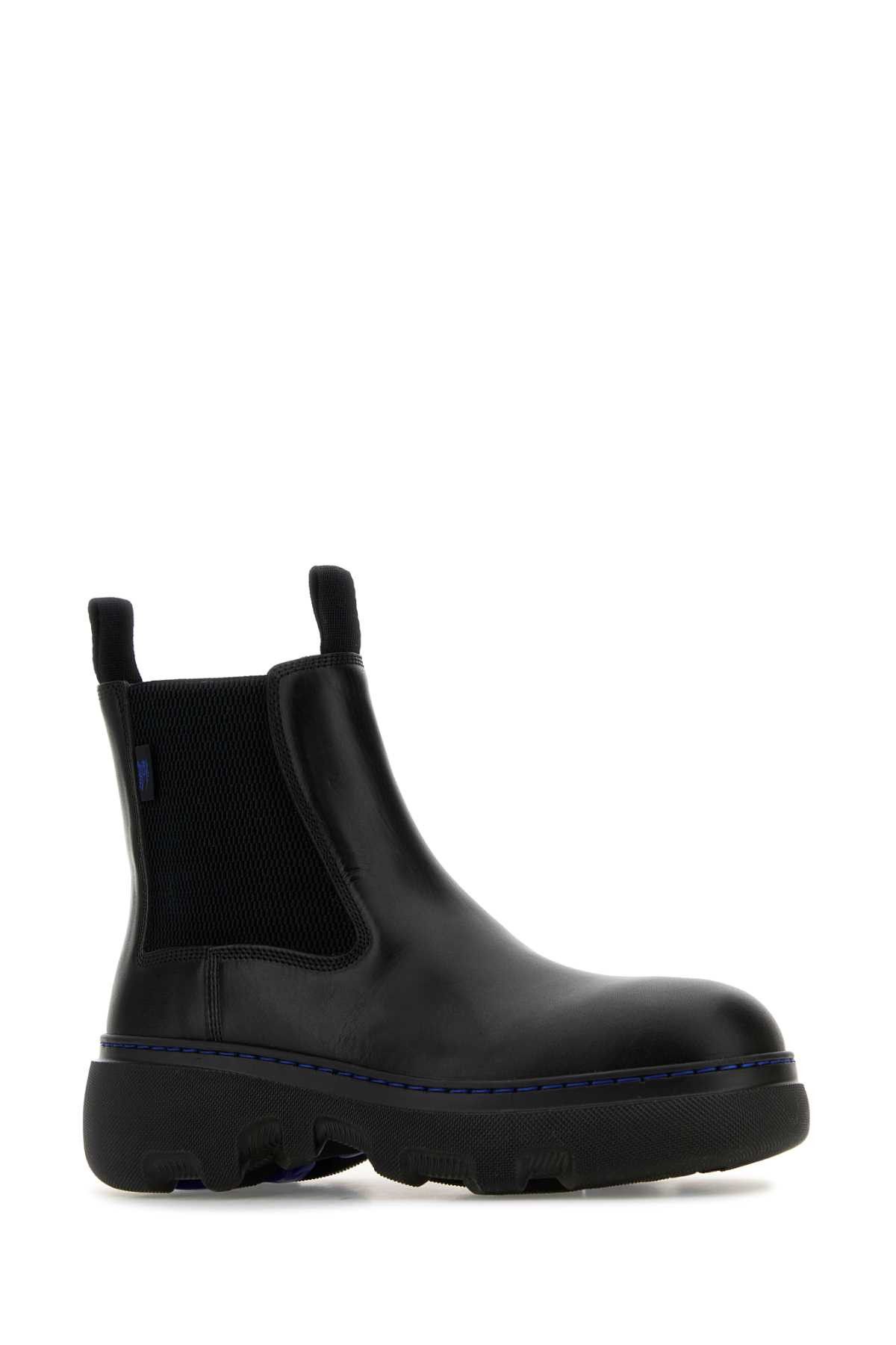 Burberry Black Leather Ankle Boots Size US 8 / EU 41 - 2 Thumbnail