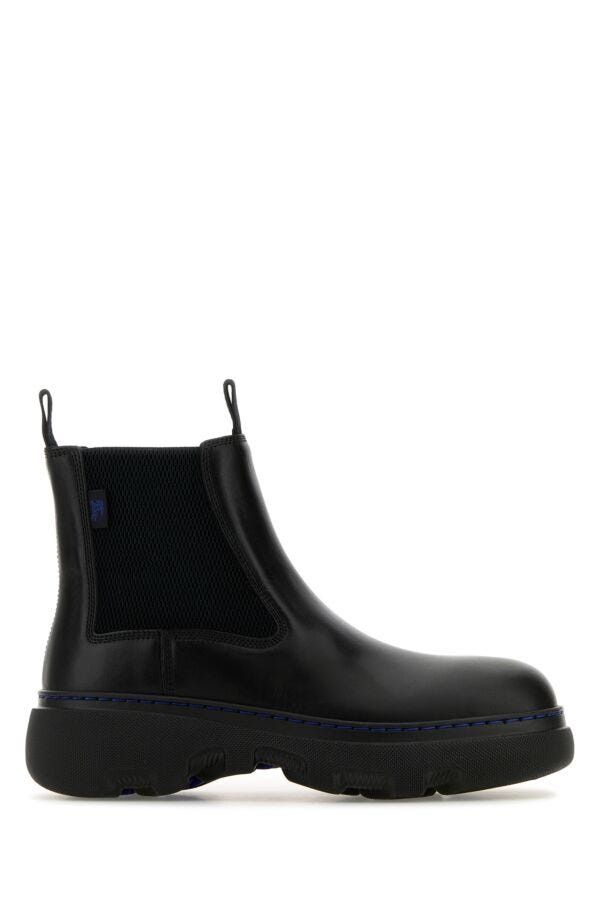 Burberry Black Leather Ankle Boots Size US 10 / EU 43 - 3 Thumbnail