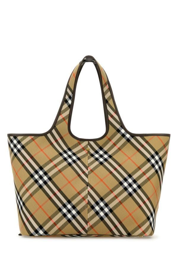 Burberry Embroidered Canvas Medium Check Shopping Bag Size ONE SIZE - 5 Thumbnail