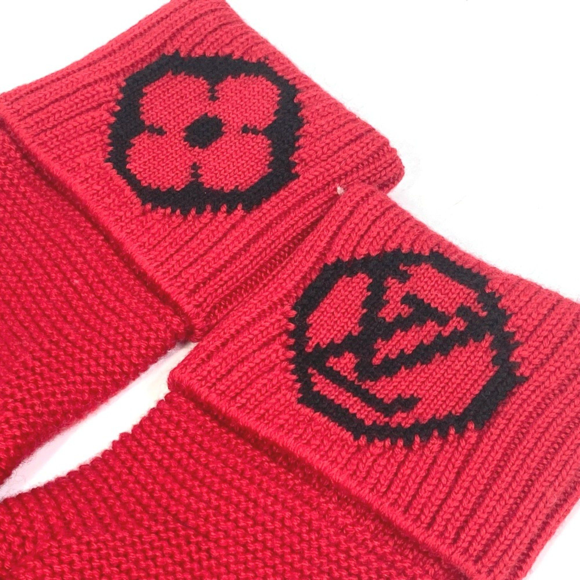 Louis Vuitton Louis Vuitton M58359 Glove gloves Red Black Size ONE SIZE - 3 Thumbnail