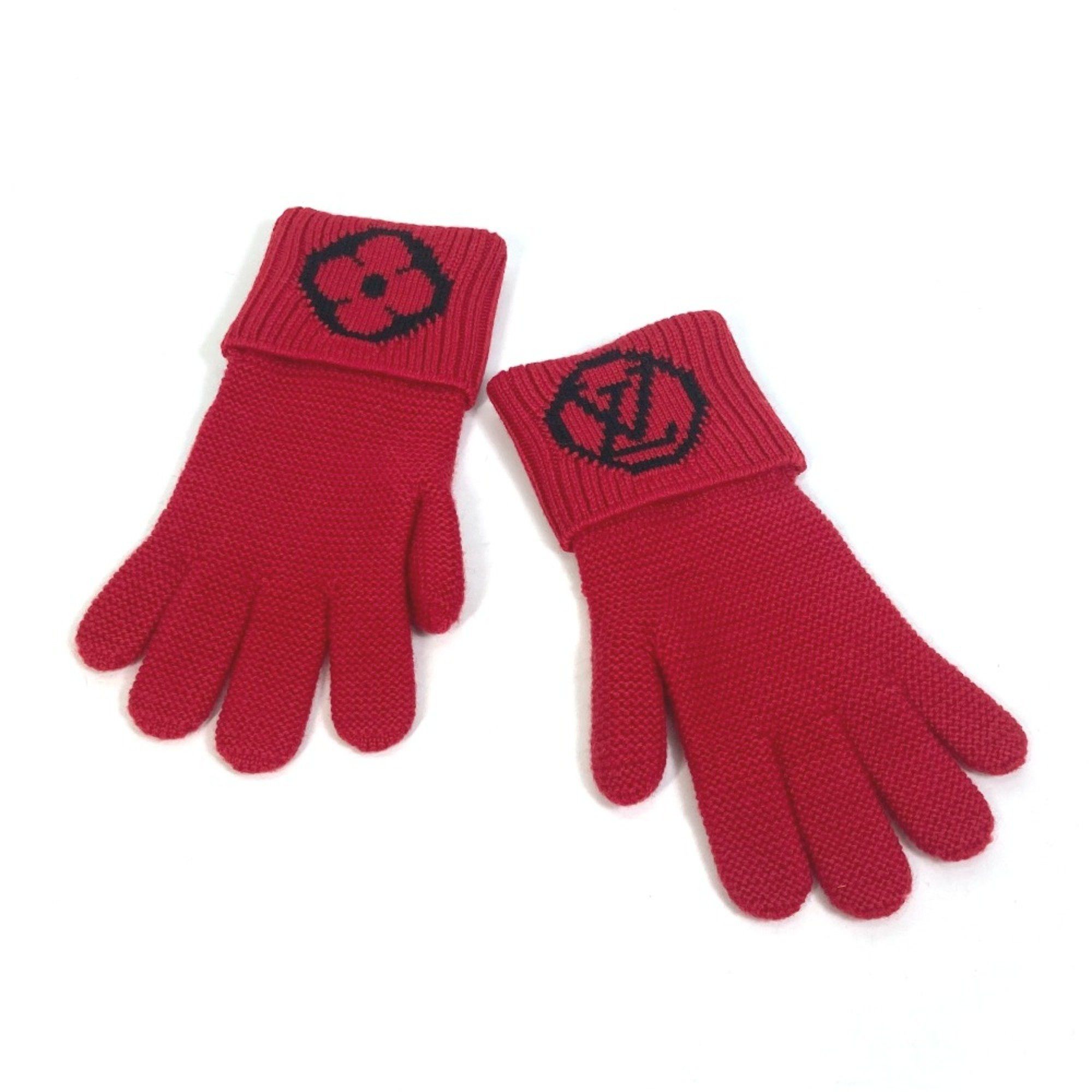 Louis Vuitton Louis Vuitton M58359 Glove gloves Red Black Size ONE SIZE - 10 Thumbnail