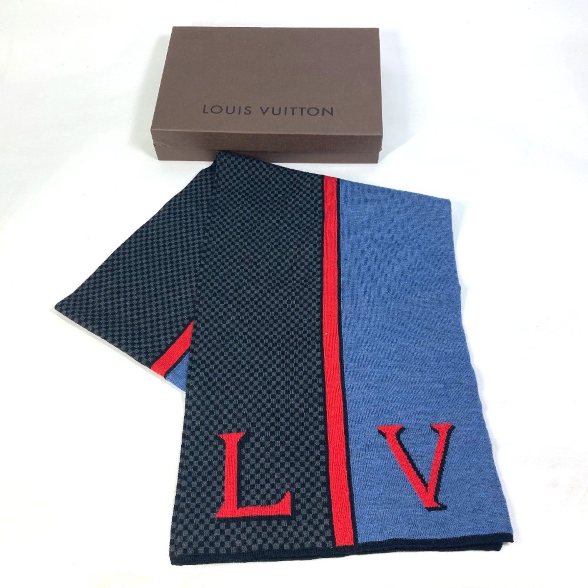 Louis Vuitton Louis Vuitton M70249 Scarf Black /blue Size ONE SIZE - 7 Thumbnail