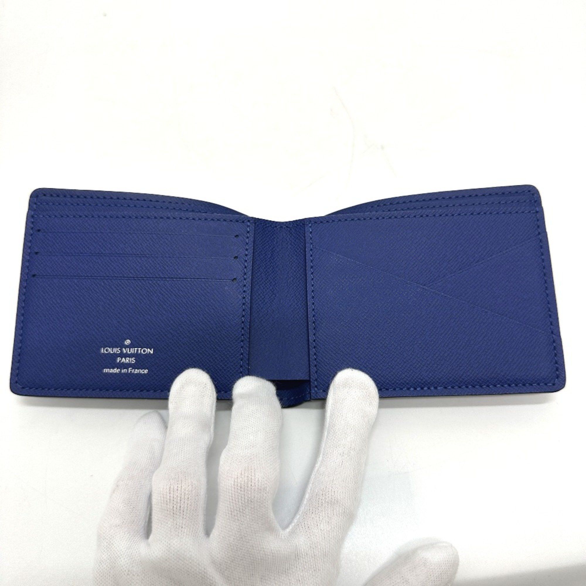 Louis Vuitton Louis Vuitton M30565 Taiga Bill Compartment Folded wallet blue Size ONE SIZE - 8 Thumbnail