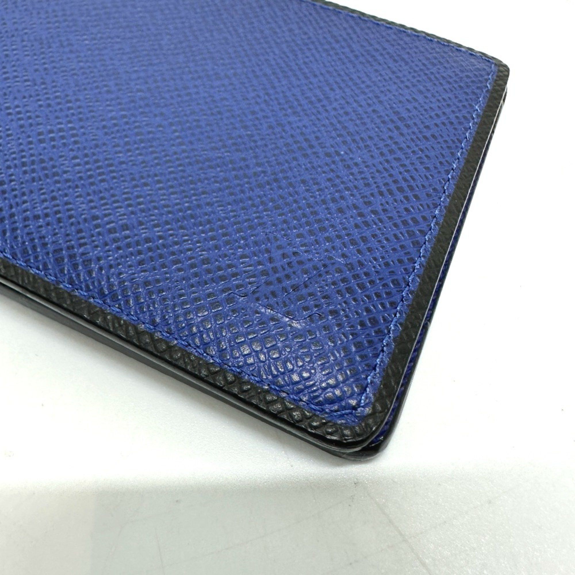 Louis Vuitton Louis Vuitton M30565 Taiga Bill Compartment Folded wallet blue Size ONE SIZE - 7 Thumbnail