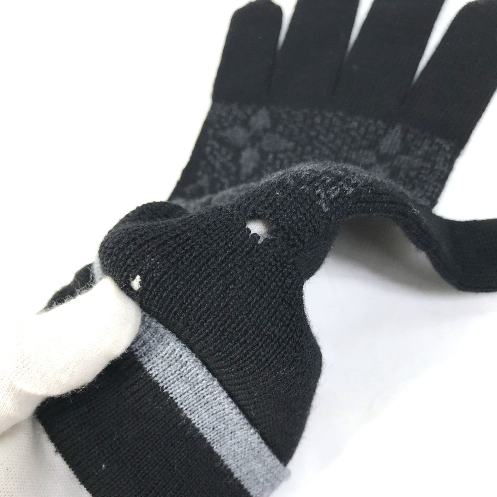 Louis Vuitton Louis Vuitton M73470 gloves Glove Black gray Size ONE SIZE - 9 Thumbnail