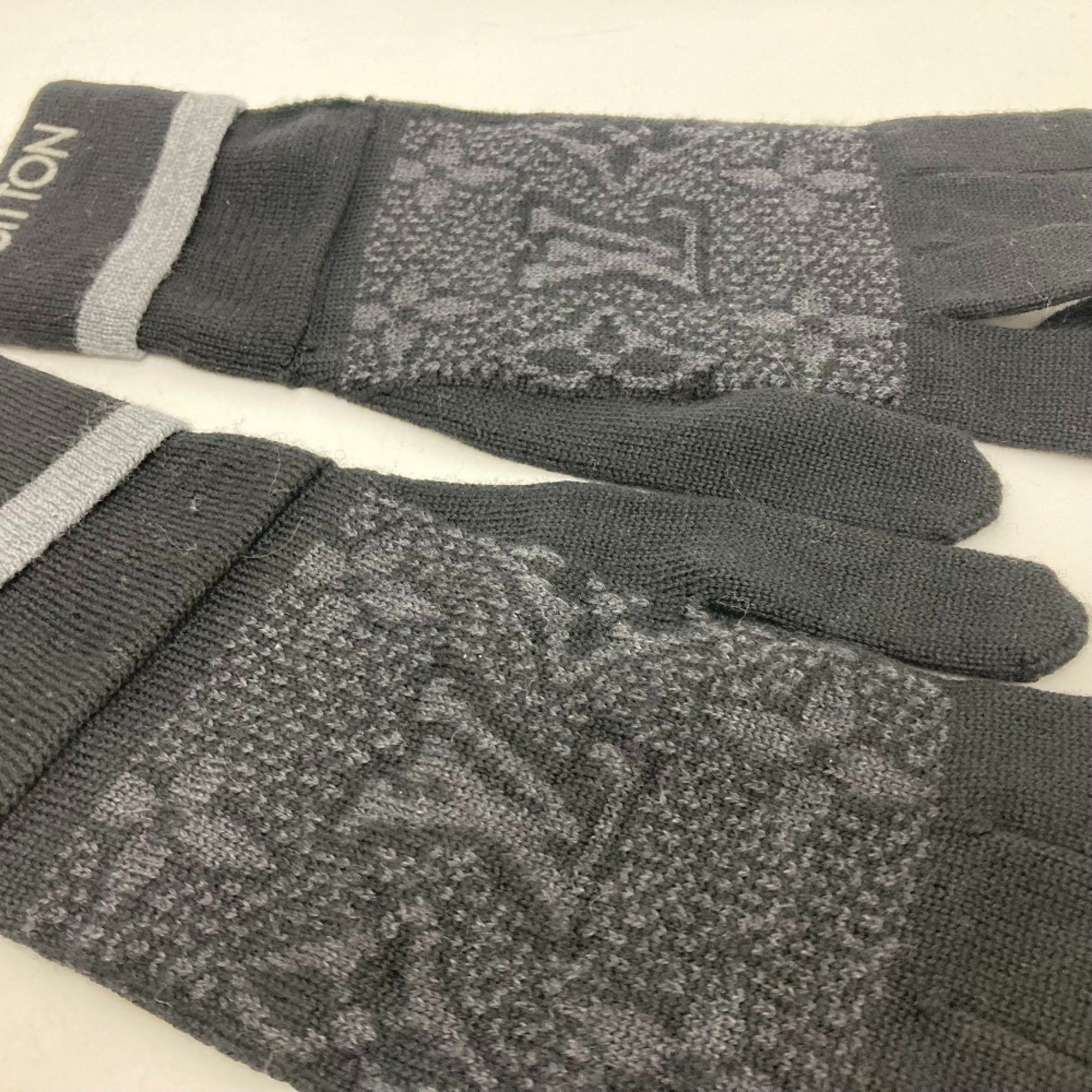 Louis Vuitton Louis Vuitton M73470 gloves Glove Black gray Size ONE SIZE - 4 Thumbnail