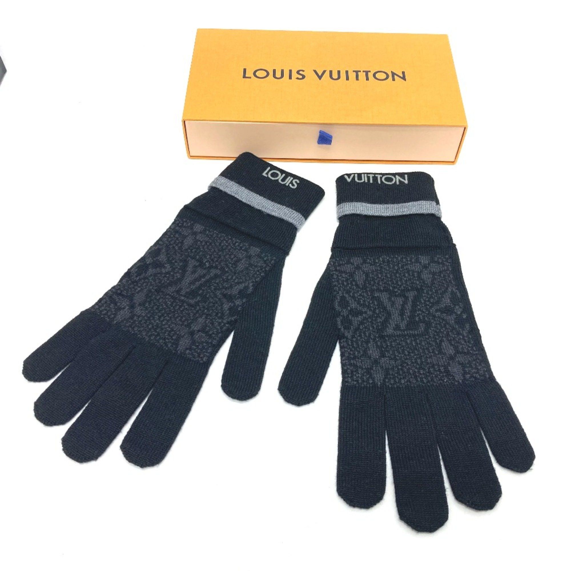 Louis Vuitton Louis Vuitton M73470 gloves Glove Black gray Size ONE SIZE - 8 Thumbnail