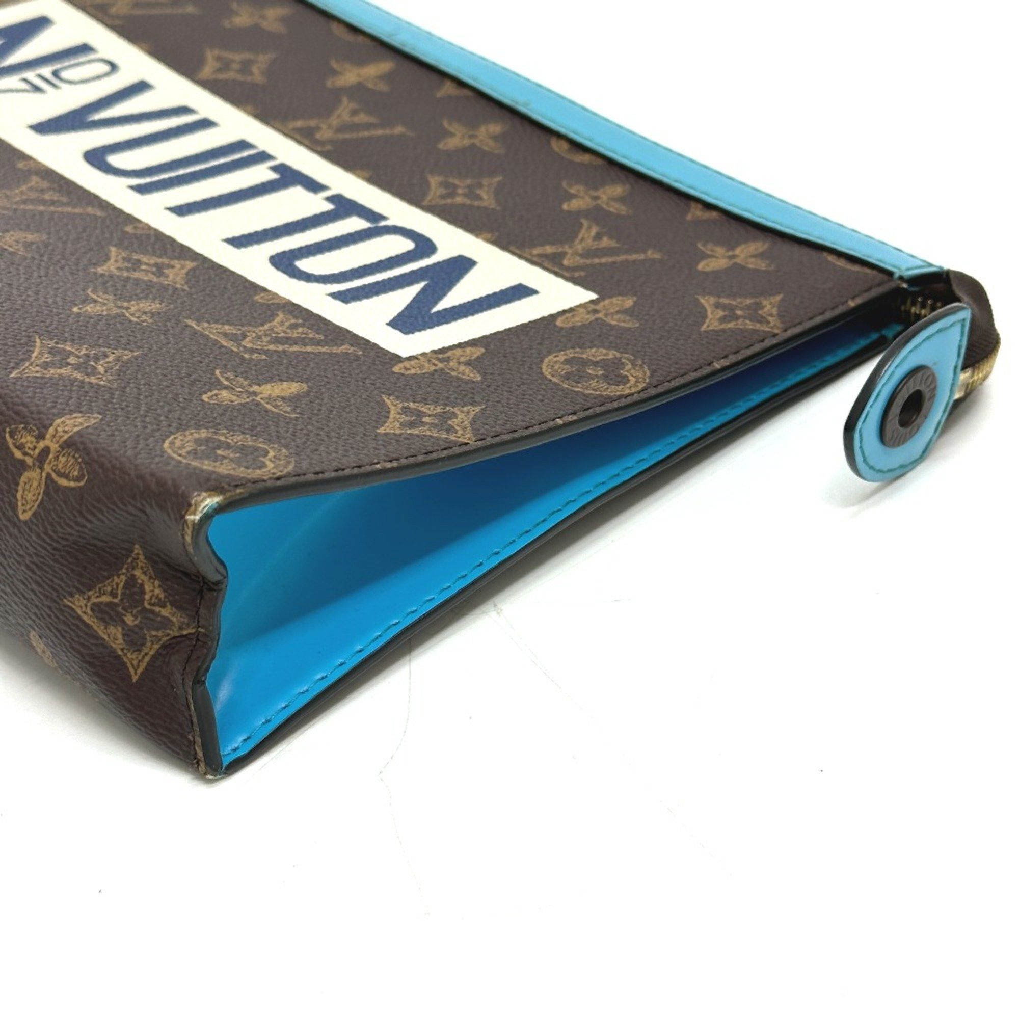 Louis Vuitton Louis Vuitton M81204 Monogram Pouch Cluch Bag Clutch bag Brown blue Size ONE SIZE - 4 Thumbnail