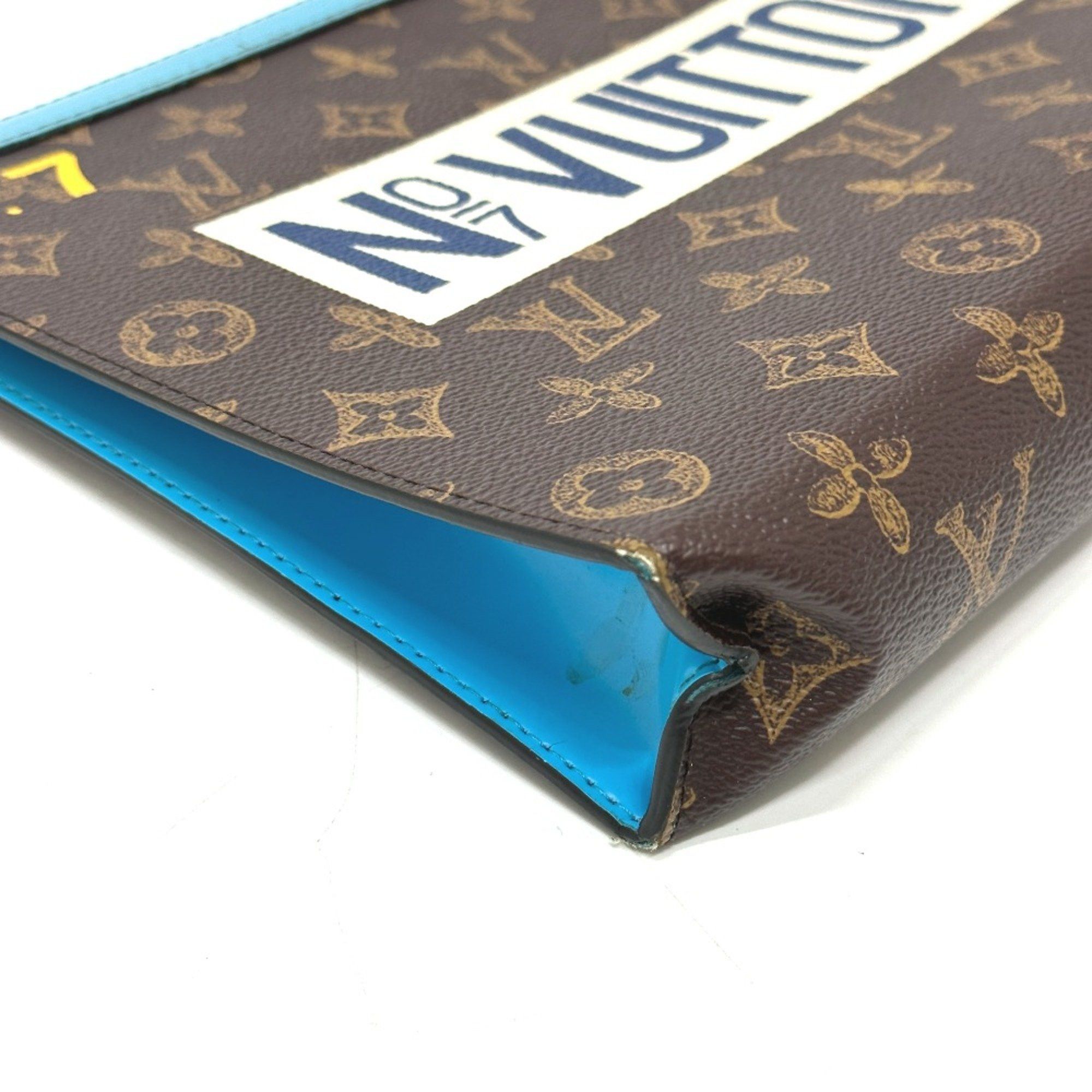 Louis Vuitton Louis Vuitton M81204 Monogram Pouch Cluch Bag Clutch bag Brown blue Size ONE SIZE - 5 Thumbnail