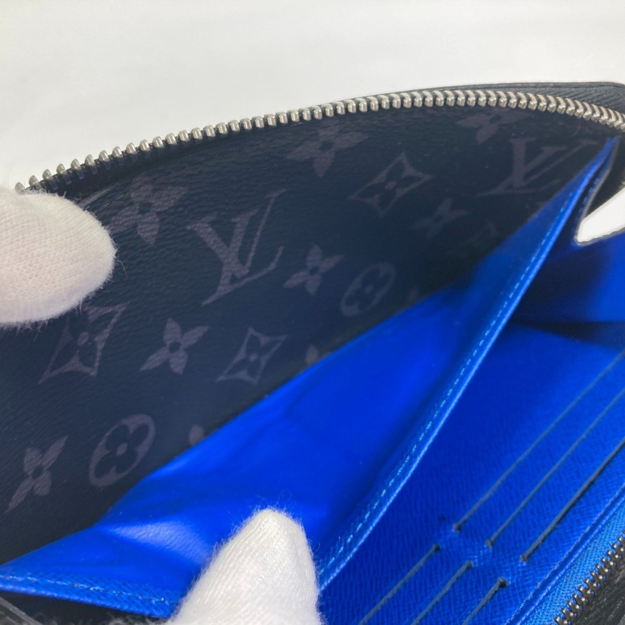 Louis Vuitton Louis Vuitton M80994 Monogram Eclipse Trunk print Long Wallet Black blue Size ONE SIZE - 15 Thumbnail