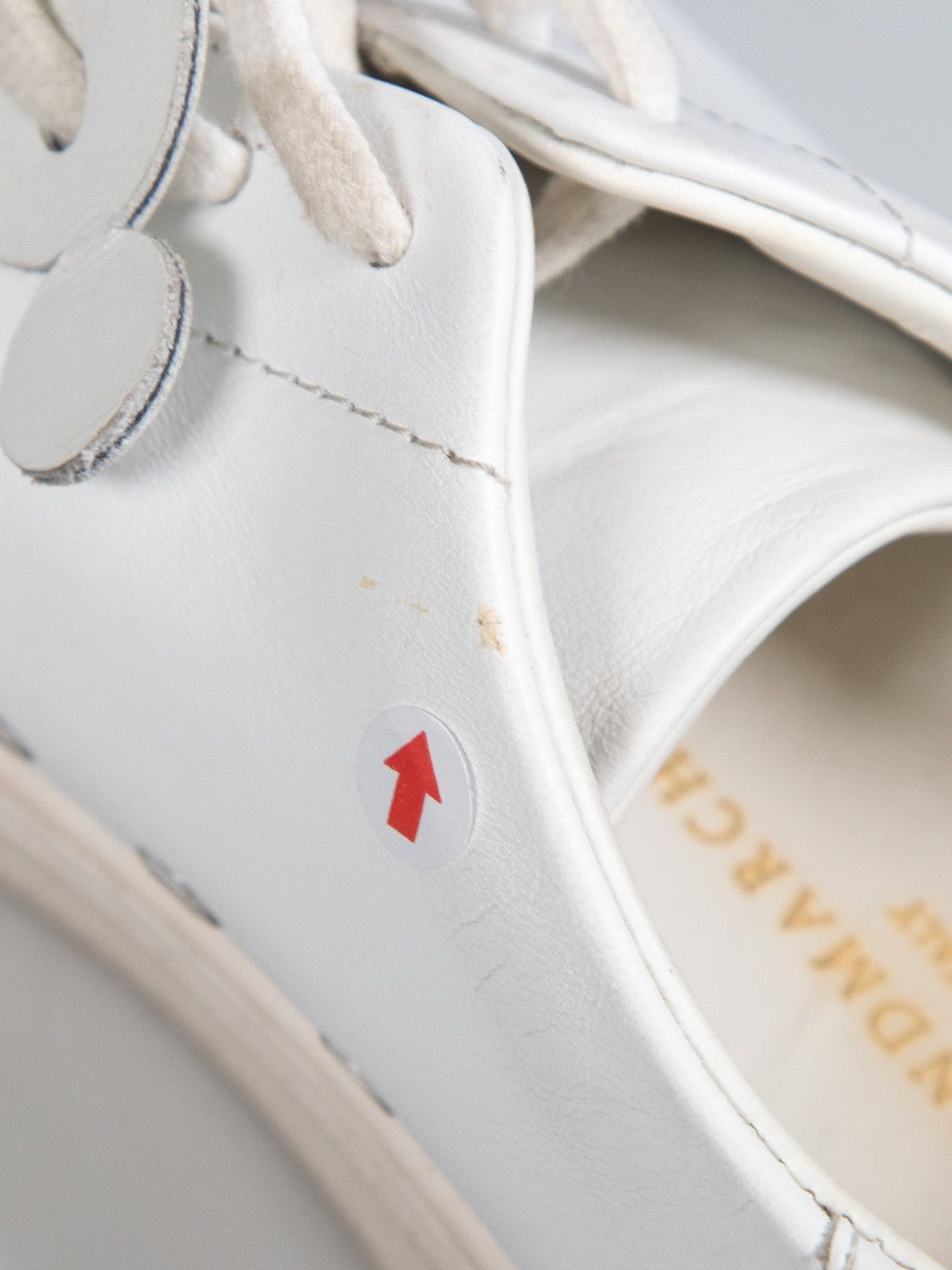 Anya Hindmarch White Leather Laser Cut-Out Pattern Trainers Size US 6 / IT 36 - 10 Thumbnail