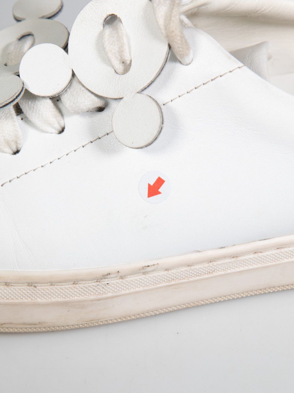 Anya Hindmarch White Leather Laser Cut-Out Pattern Trainers Size US 6 / IT 36 - 8 Thumbnail