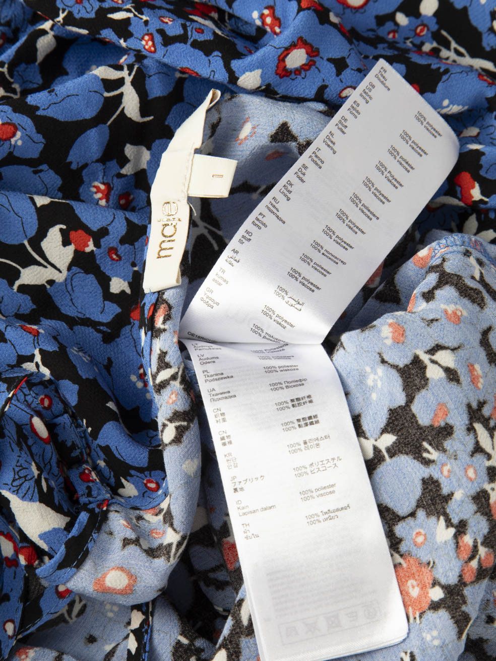 Maje Blue Floral Print Mini Dress Size S / US 4 / IT 40 - 5 Thumbnail