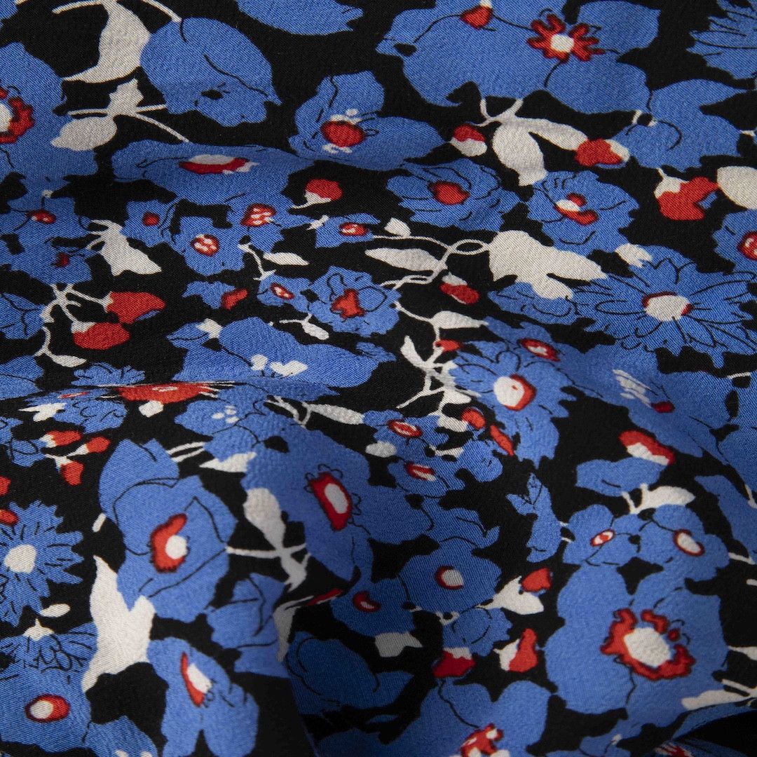 Maje Blue Floral Print Mini Dress Size S / US 4 / IT 40 - 4 Thumbnail