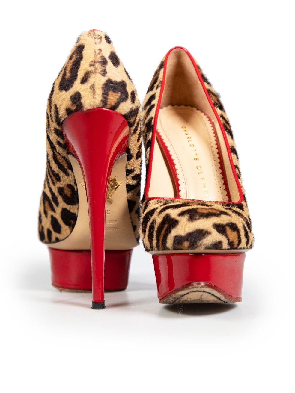 Charlotte Olympia Leopard Ponyhair Platform Heels Size US 5.5 / IT 35.5 - 3 Thumbnail