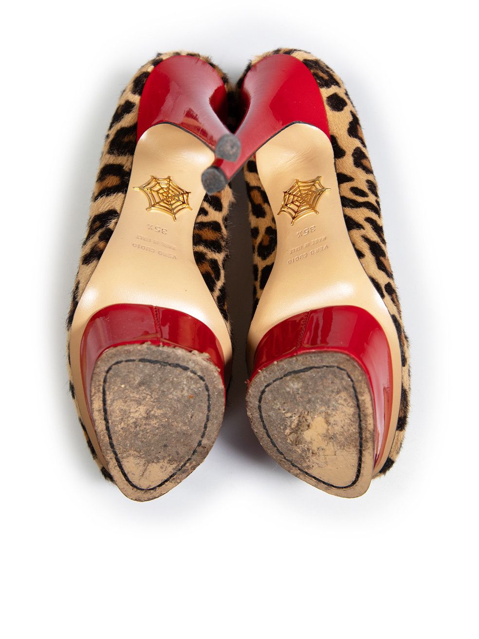 Charlotte Olympia Leopard Ponyhair Platform Heels Size US 5.5 / IT 35.5 - 4 Thumbnail