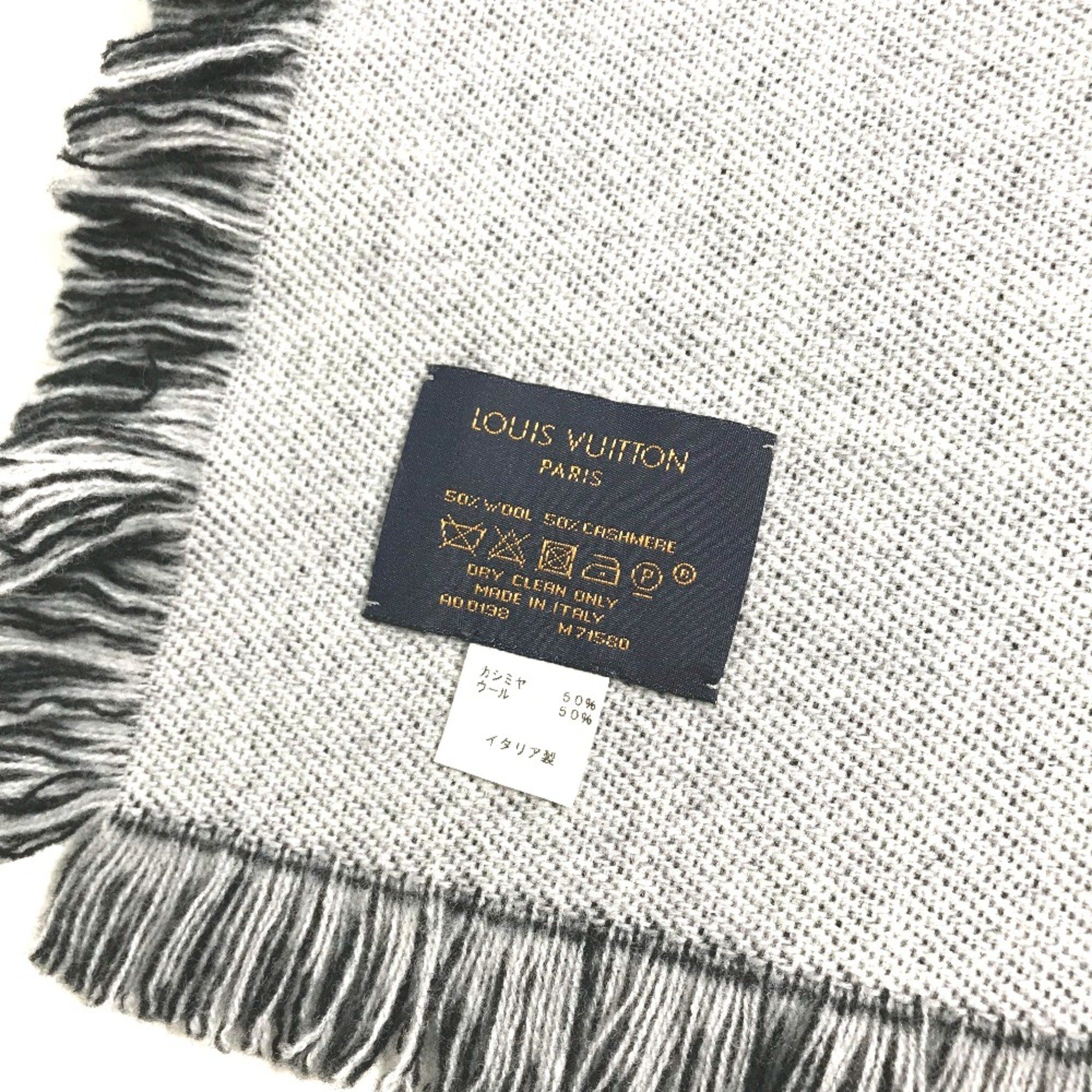 Louis Vuitton Louis Vuitton M71580 fringe Scarf Black White Size ONE SIZE - 5 Thumbnail