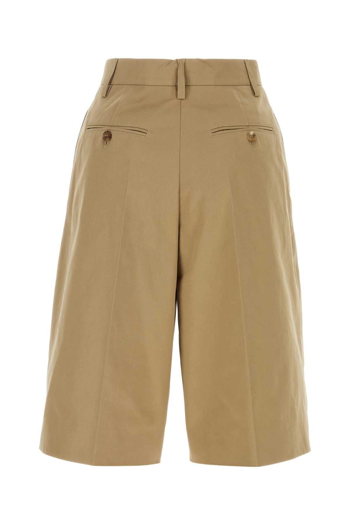Prada Beige Cotton Bermuda Shorts Size 25" / US 0 / IT 36 - 2 Thumbnail