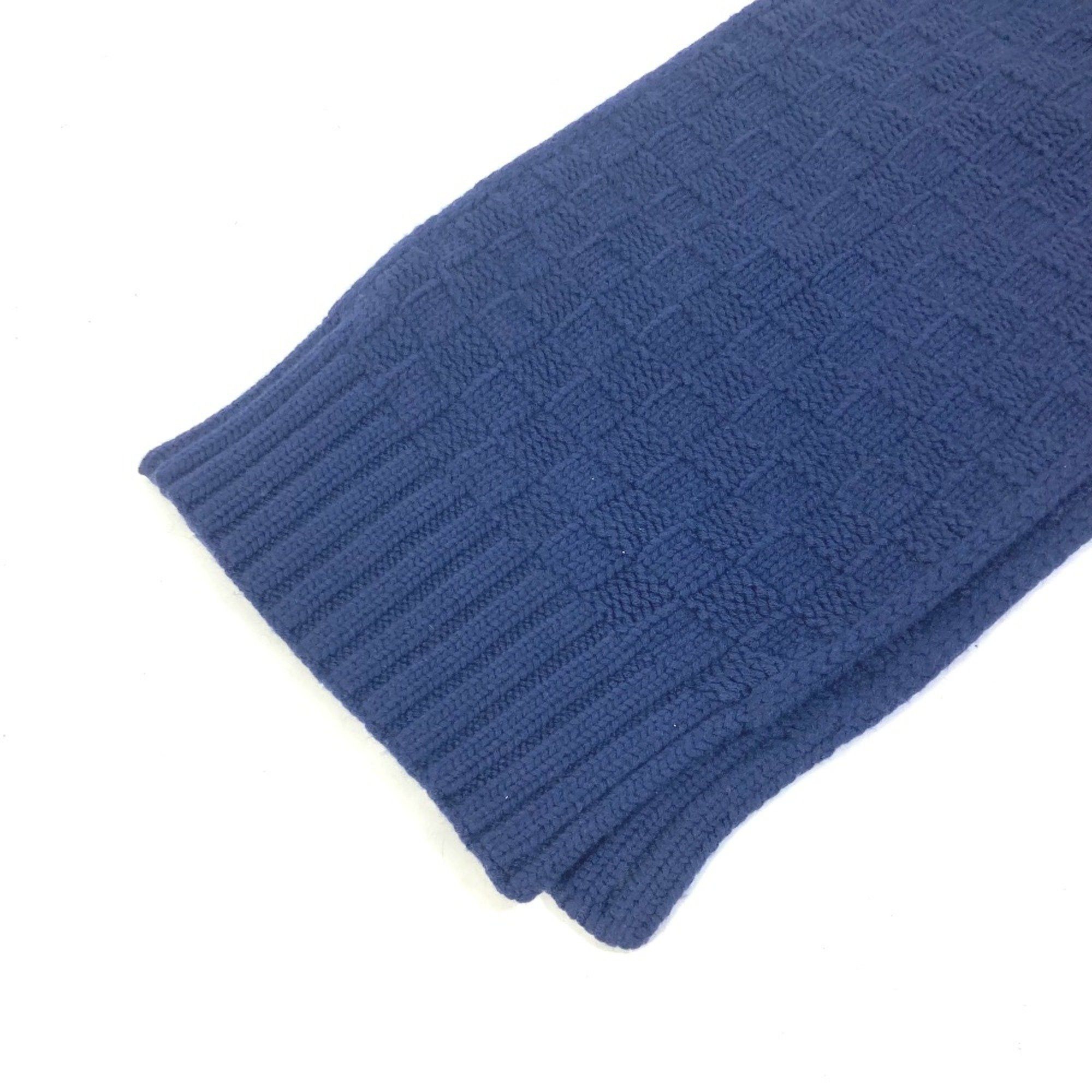 Louis Vuitton Louis Vuitton M70169 Damier leather patch tag Scarf Navy Size ONE SIZE - 4 Thumbnail