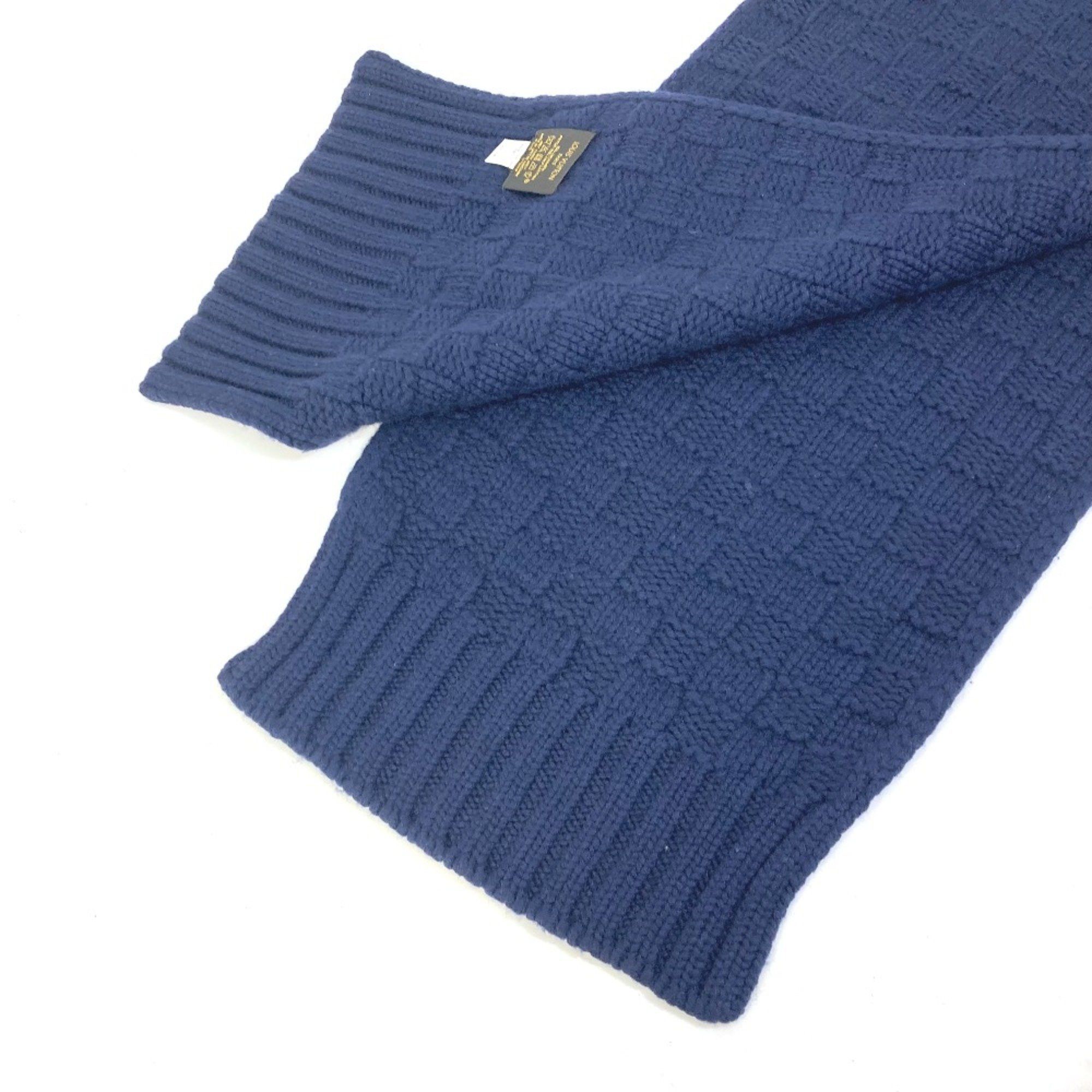 Louis Vuitton Louis Vuitton M70169 Damier leather patch tag Scarf Navy Size ONE SIZE - 5 Thumbnail