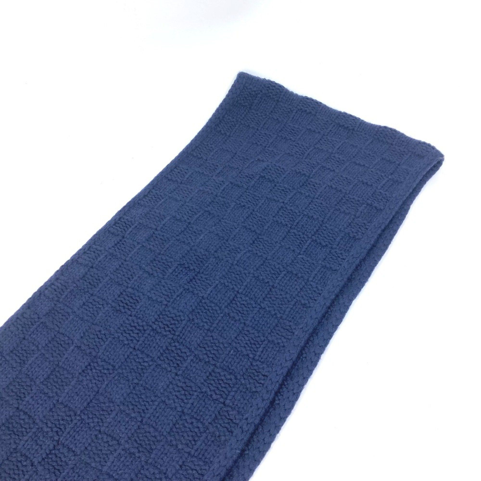 Louis Vuitton Louis Vuitton M70169 Damier leather patch tag Scarf Navy Size ONE SIZE - 3 Thumbnail