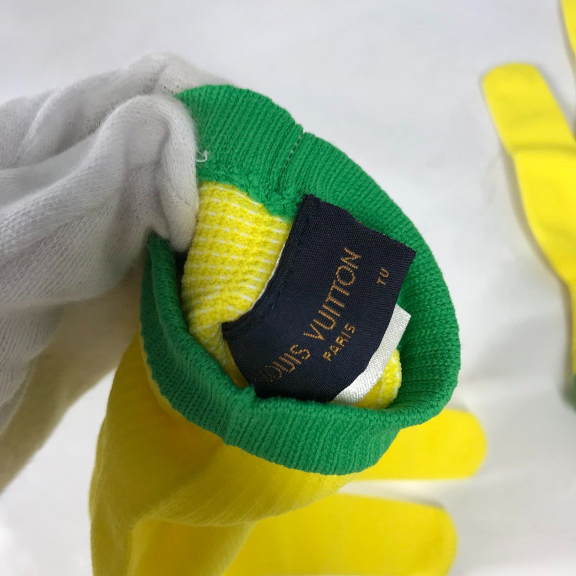 Louis Vuitton Louis Vuitton MP2370 Glove gloves yellow Green x Black Size ONE SIZE - 8 Thumbnail