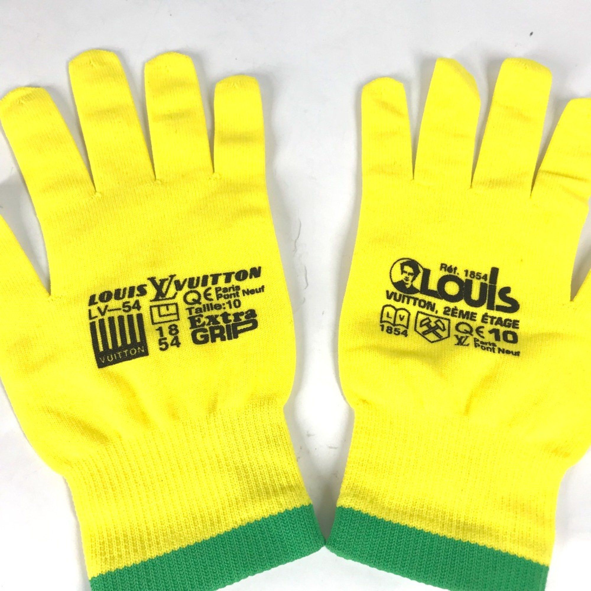 Louis Vuitton Louis Vuitton MP2370 Glove gloves yellow Green x Black Size ONE SIZE - 2 Thumbnail