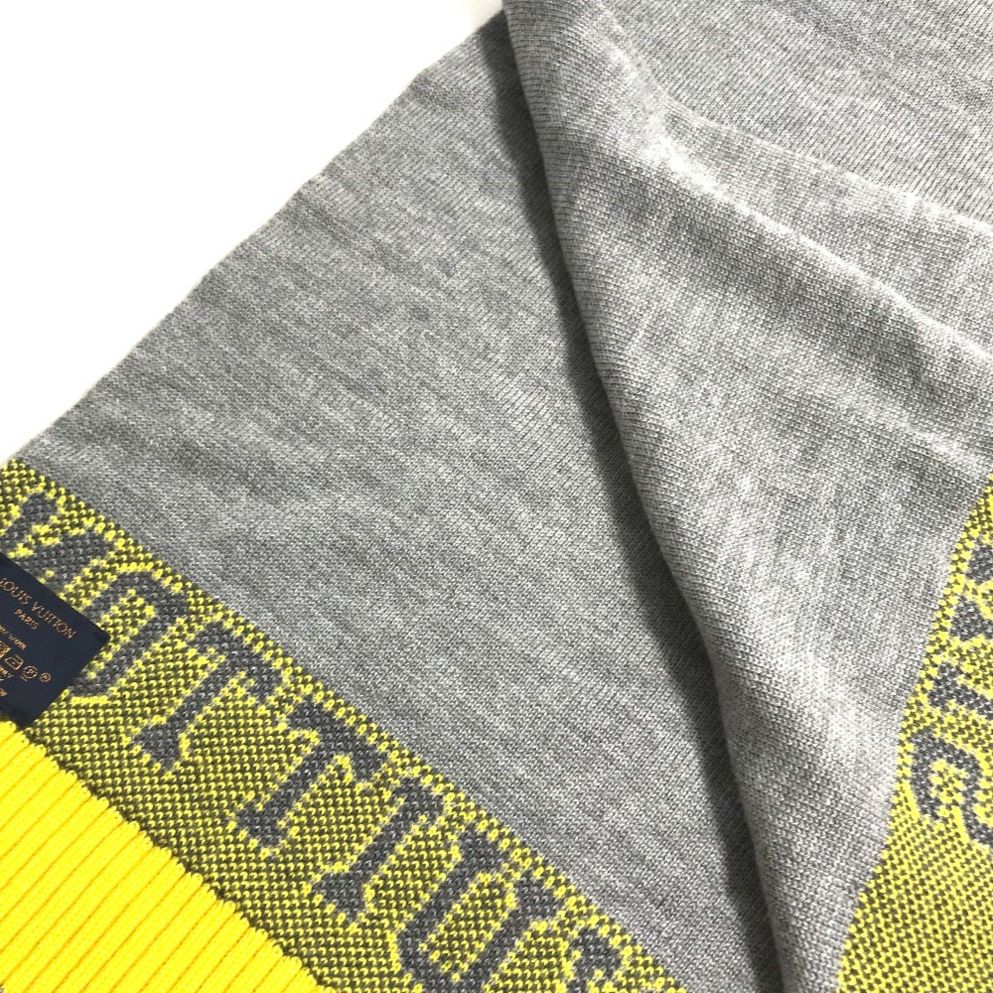 Louis Vuitton Louis Vuitton M71230 logo Scarf yellow gray Size ONE SIZE - 4 Thumbnail