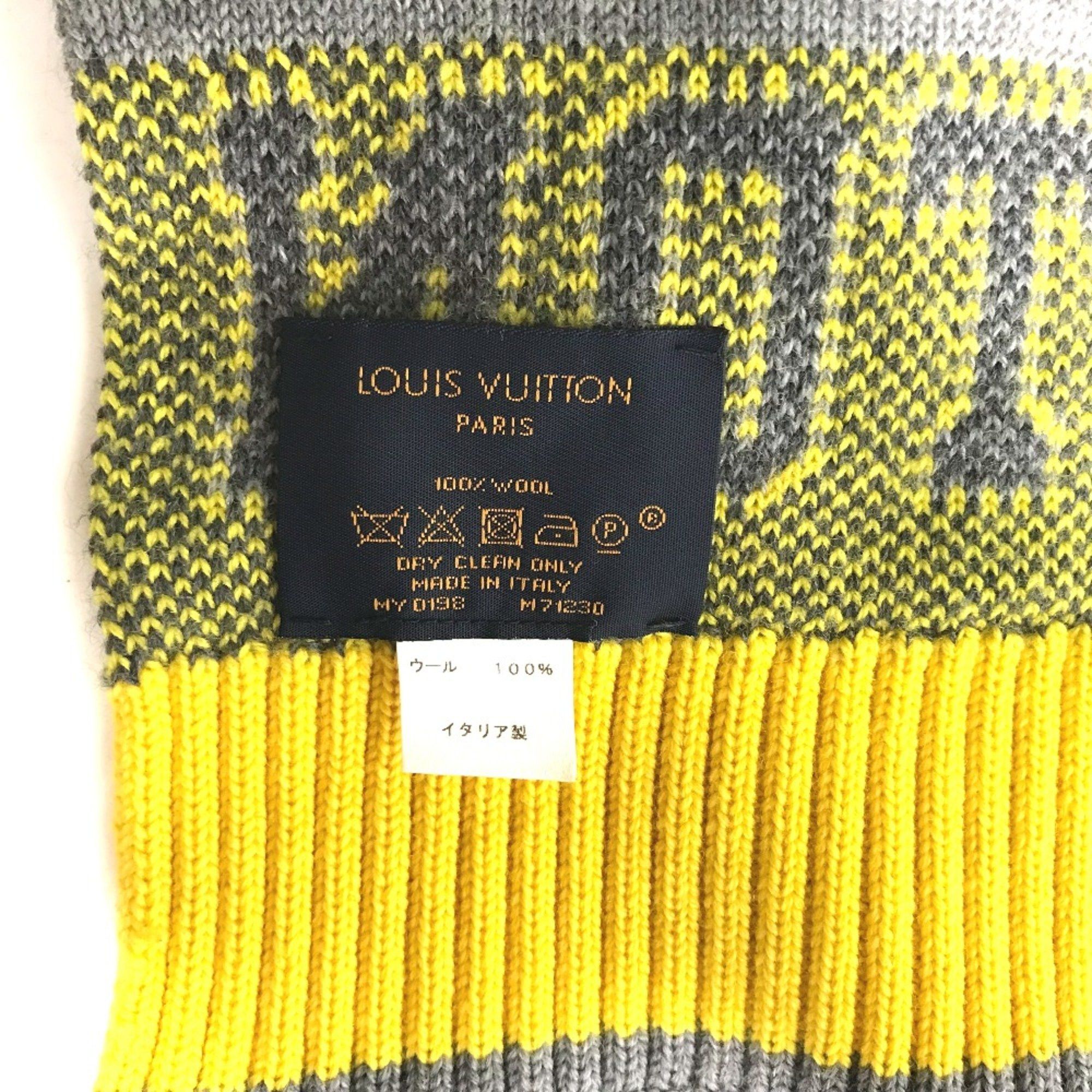 Louis Vuitton Louis Vuitton M71230 logo Scarf yellow gray Size ONE SIZE - 8 Thumbnail