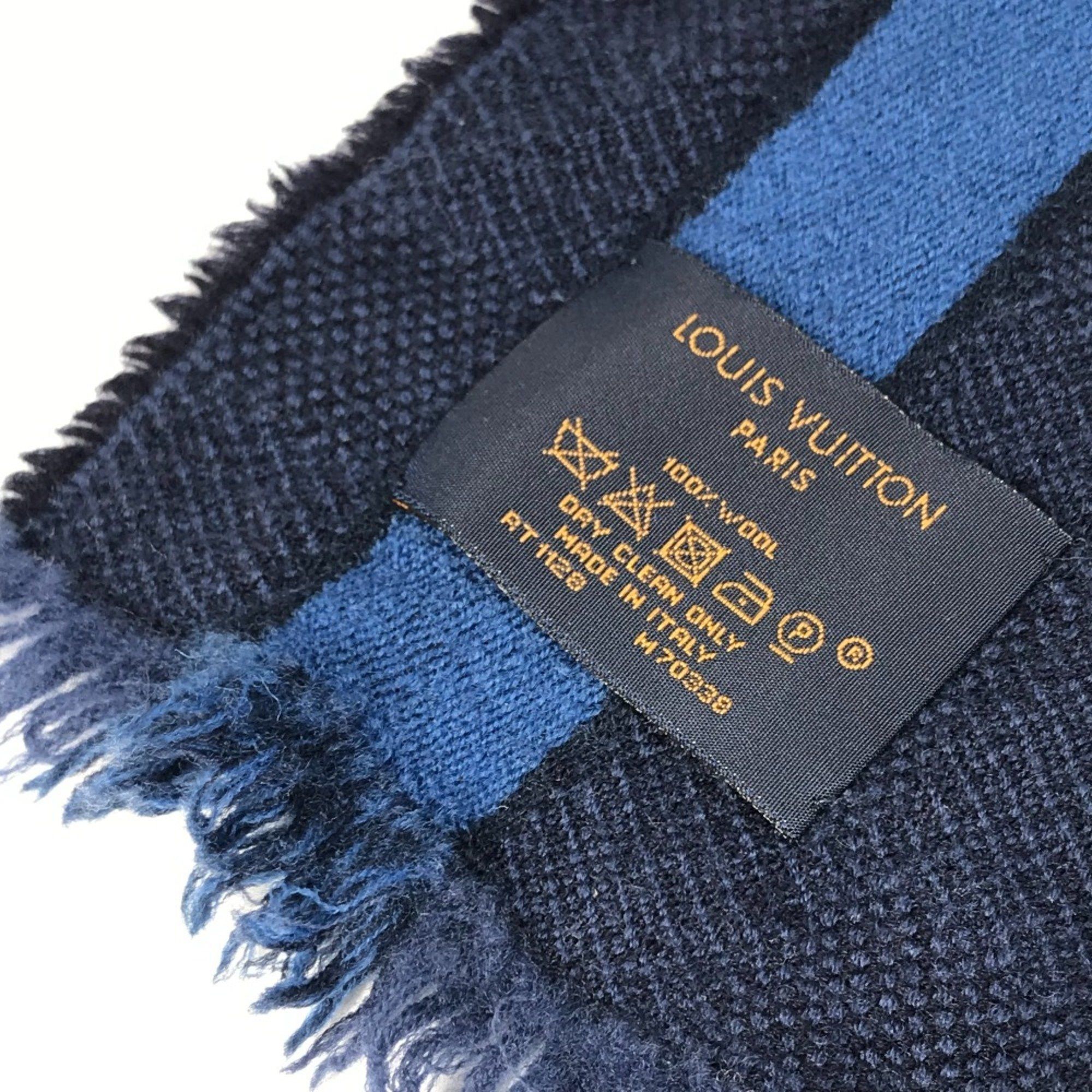 Louis Vuitton Louis Vuitton M70338 fringe Scarf Navy Red Size ONE SIZE - 4 Thumbnail