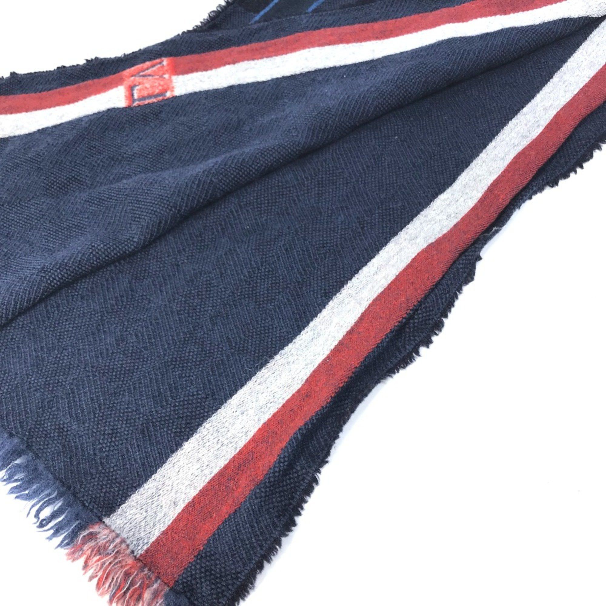 Louis Vuitton Louis Vuitton M70338 fringe Scarf Navy Red Size ONE SIZE - 3 Thumbnail