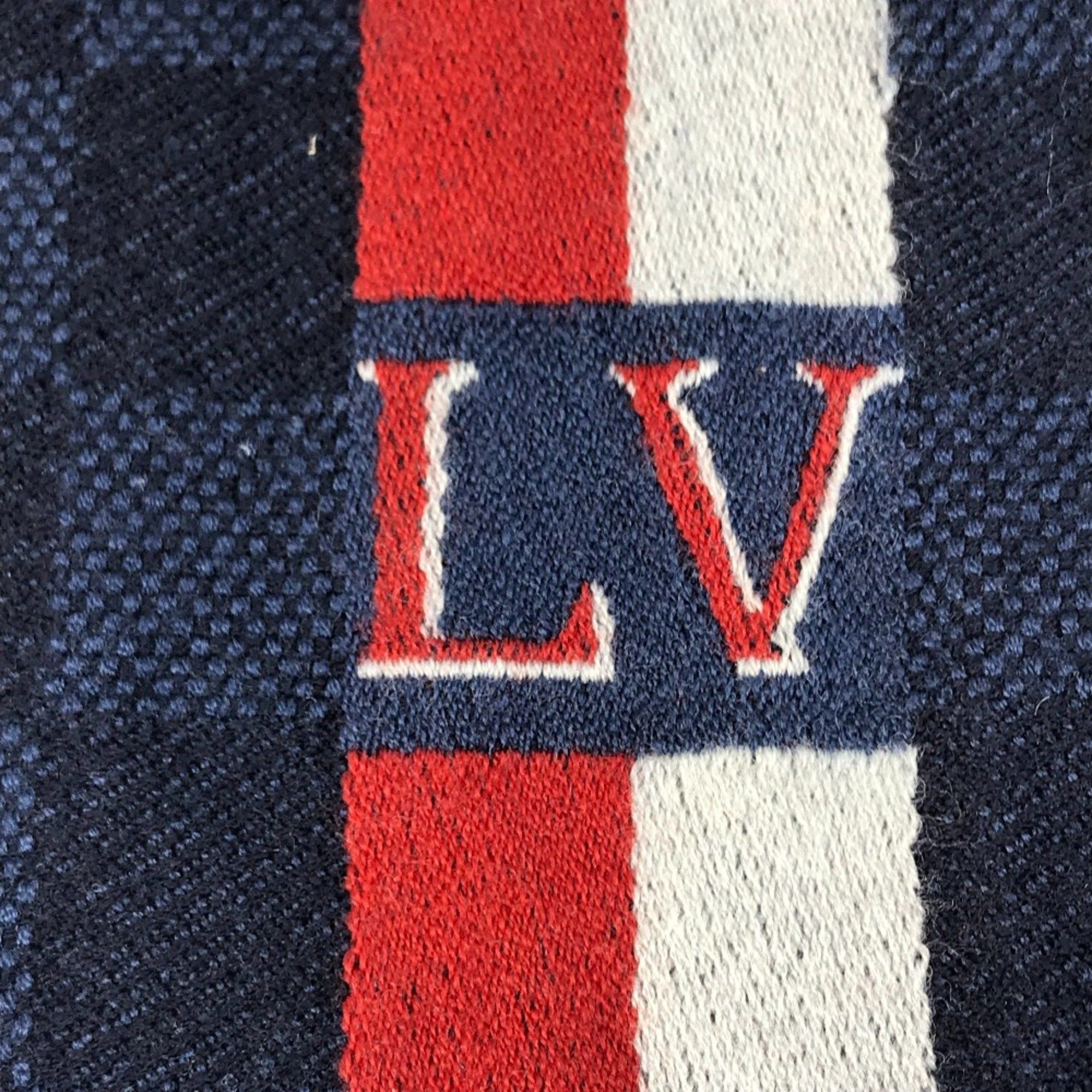 Louis Vuitton Louis Vuitton M70338 fringe Scarf Navy Red Size ONE SIZE - 6 Thumbnail