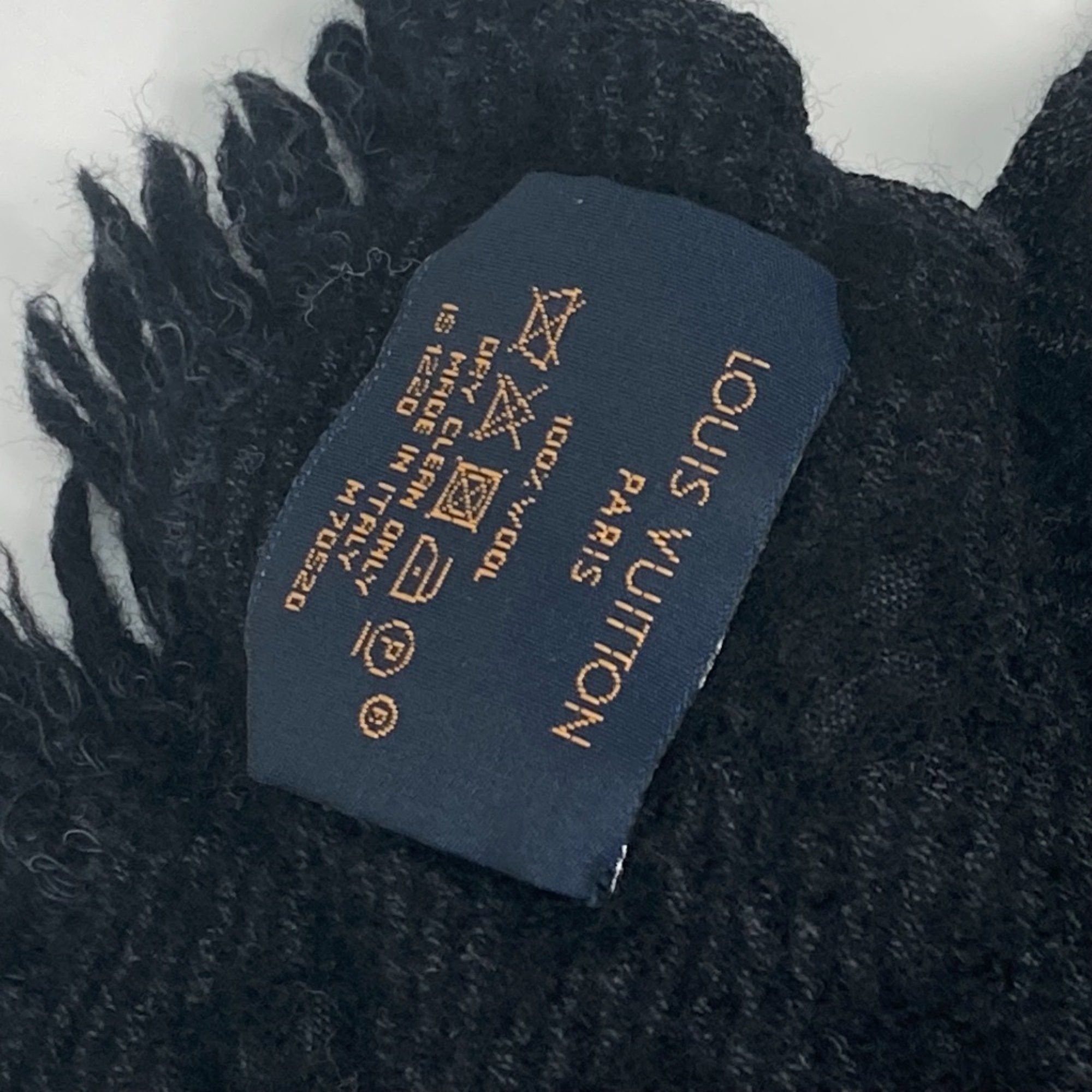 Louis Vuitton Louis Vuitton M70520 Monogram fringe Scarf Noir Black Size ONE SIZE - 8 Thumbnail