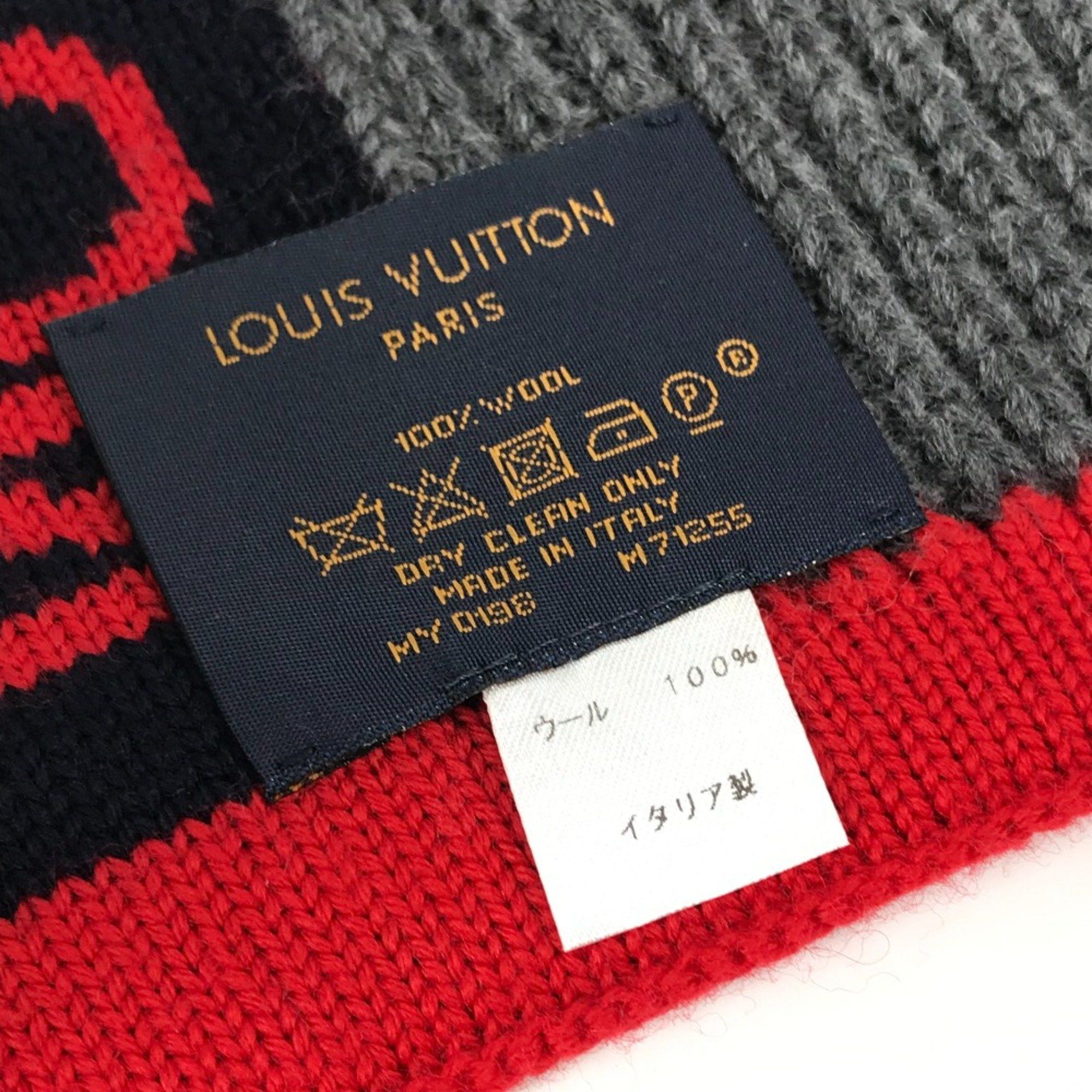 Louis Vuitton Louis Vuitton M71255 Scarf gray Red Size ONE SIZE - 6 Thumbnail