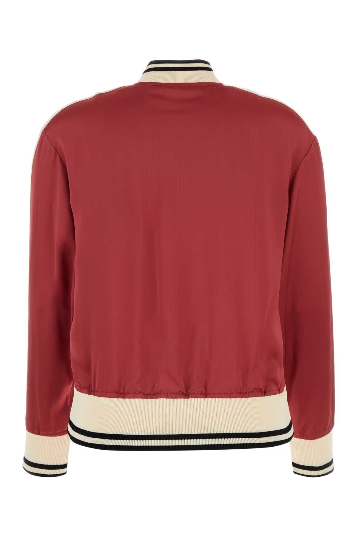 Palm Angels Tiziano Red Viscose Bomber Jacket Size XS / US 0-2 / IT 36-38 - 2 Thumbnail