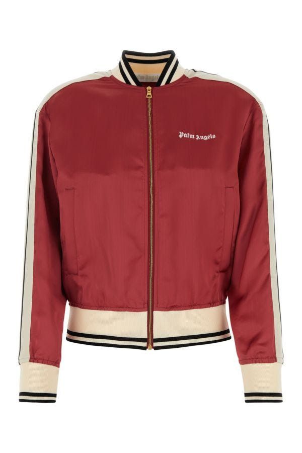 Palm Angels Tiziano Red Viscose Bomber Jacket Size XS / US 0-2 / IT 36-38 - 3 Thumbnail