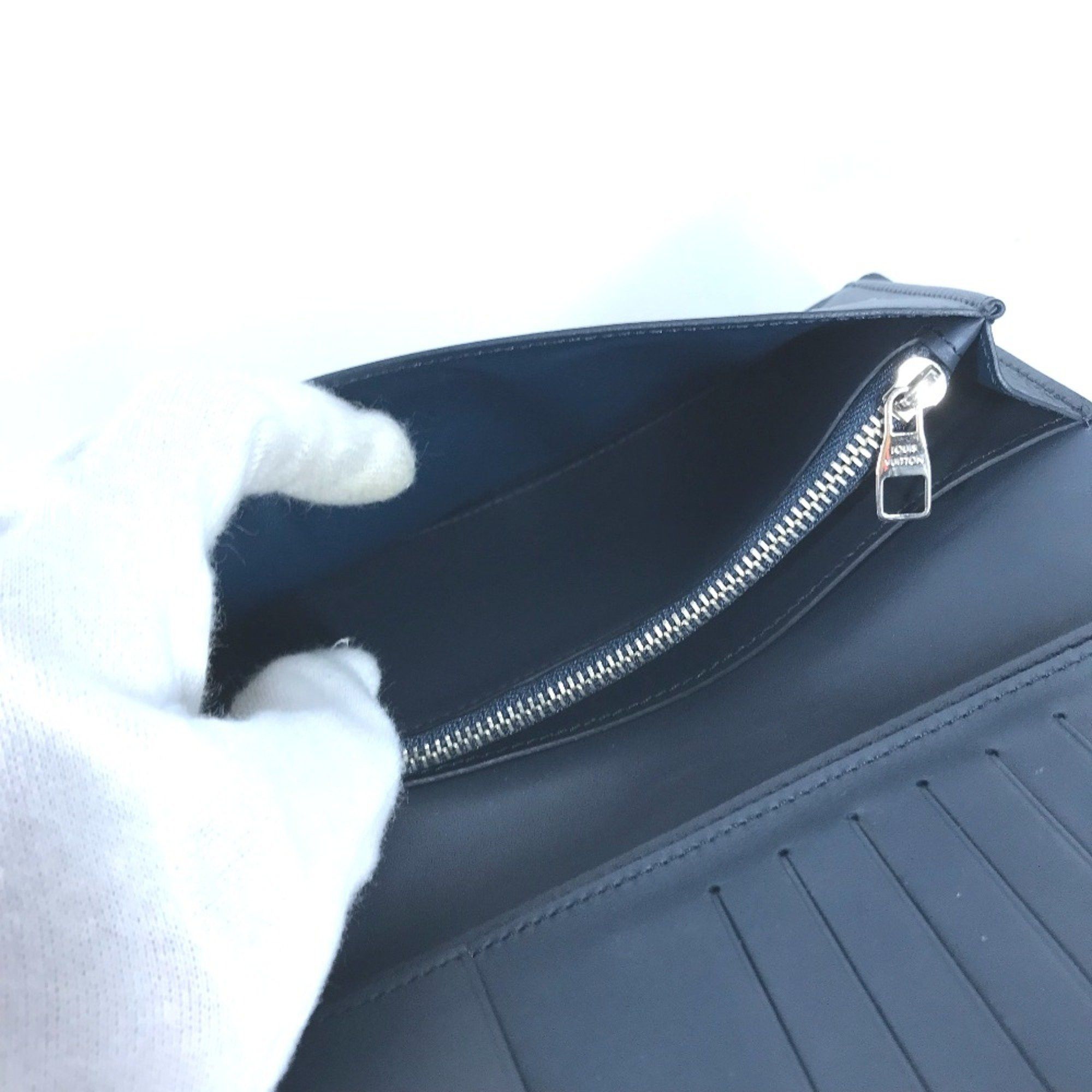 Louis Vuitton Louis Vuitton M41899 Cuir-ombre Long wallet Bifold Long Wallet Navy Size ONE SIZE - 8 Thumbnail