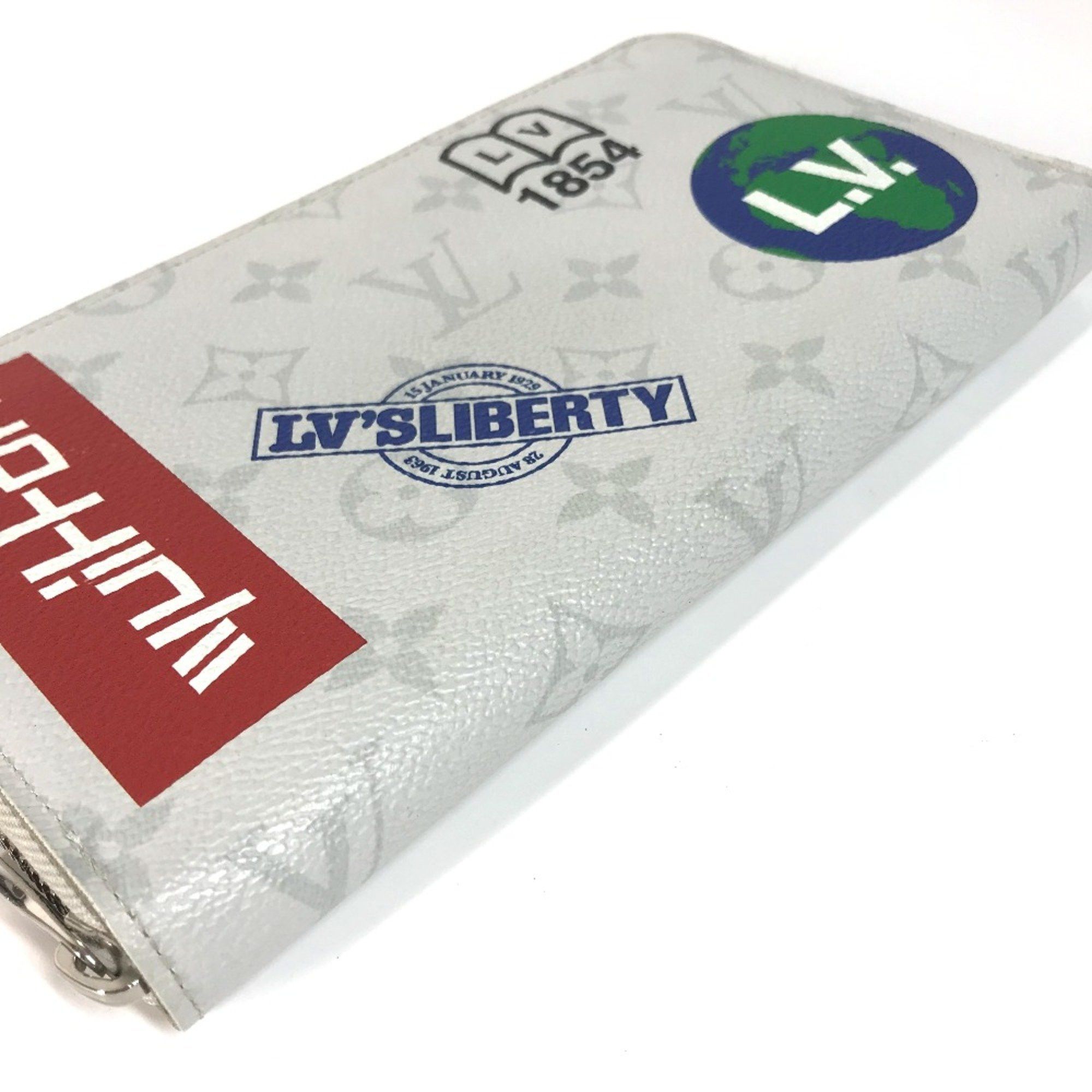 Louis Vuitton Louis Vuitton M67824 Monogram Logo Story Zip Around Long Wallet White Size ONE SIZE - 4 Thumbnail
