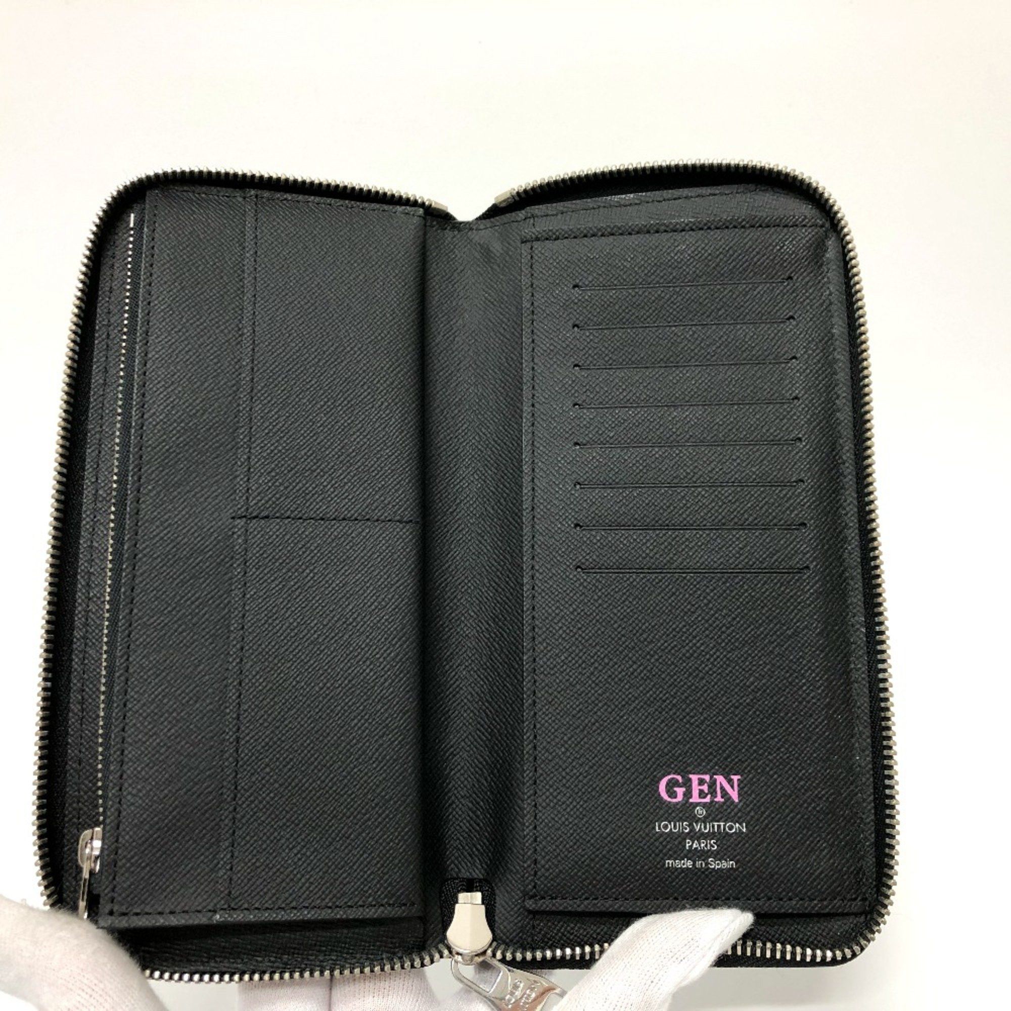 Louis Vuitton Louis Vuitton M60965 Epi Zip Around Long Wallet Black SilverHardware Size ONE SIZE - 8 Thumbnail