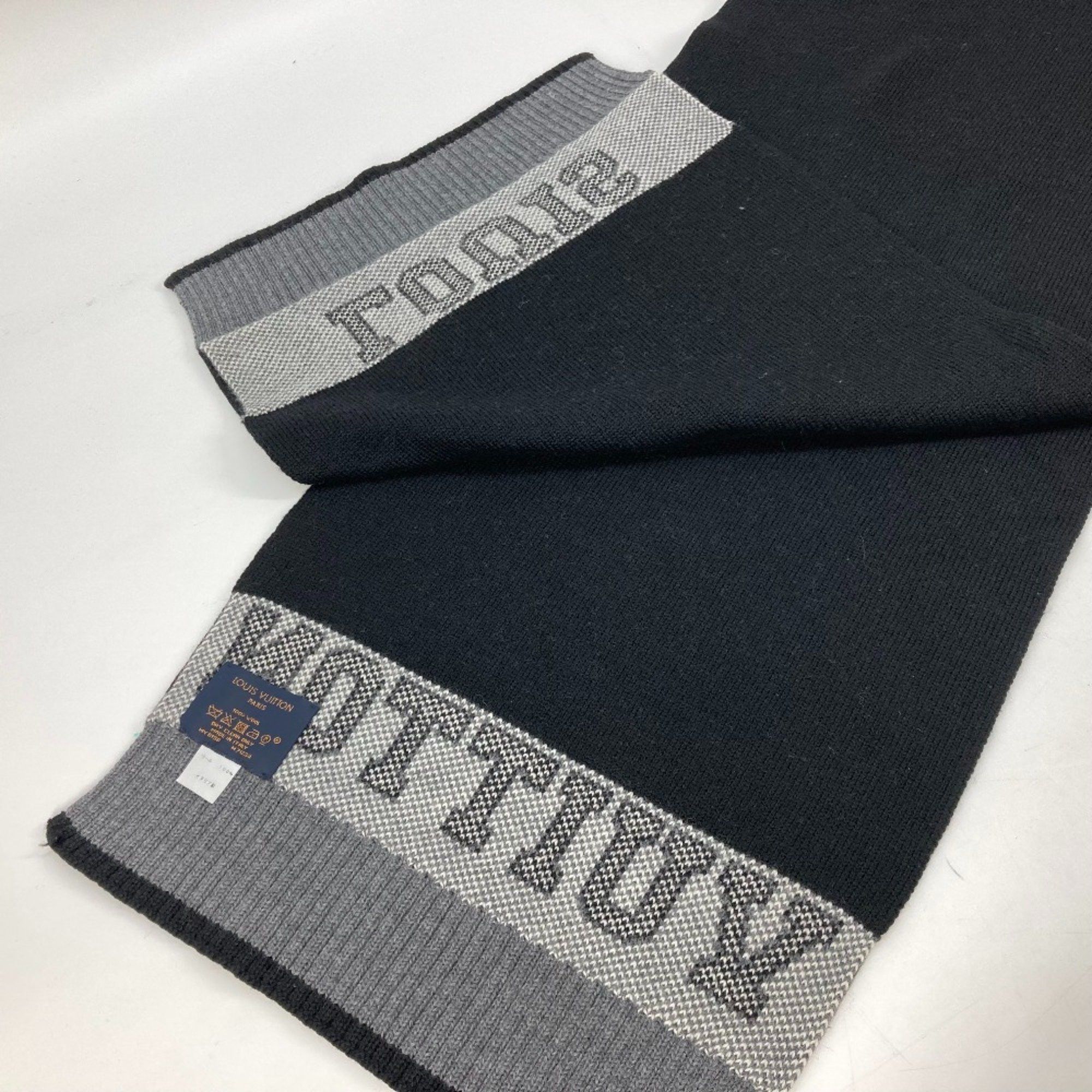 Louis Vuitton Louis Vuitton M71234 Scarf Black gray Size ONE SIZE - 4 Thumbnail